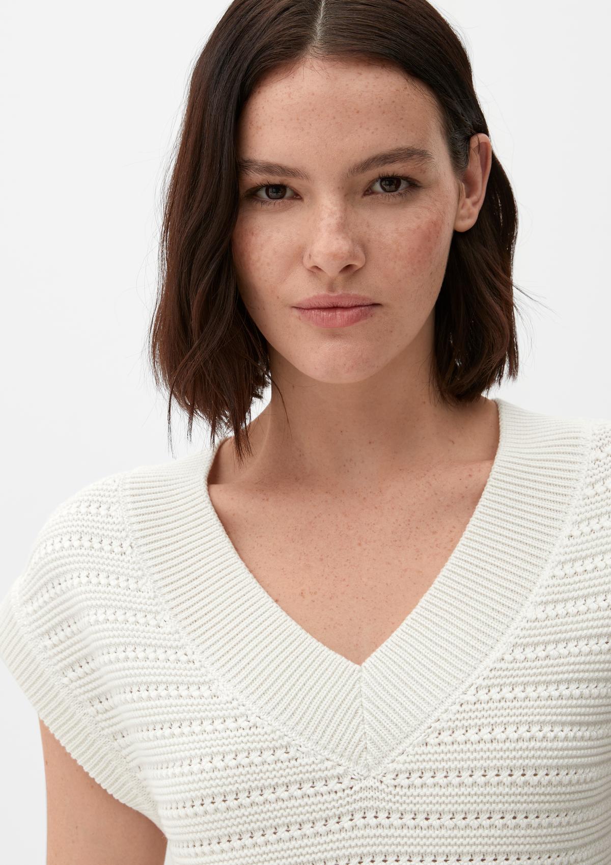 s.Oliver Knitted sleeveless knitted jumper with a textured pattern