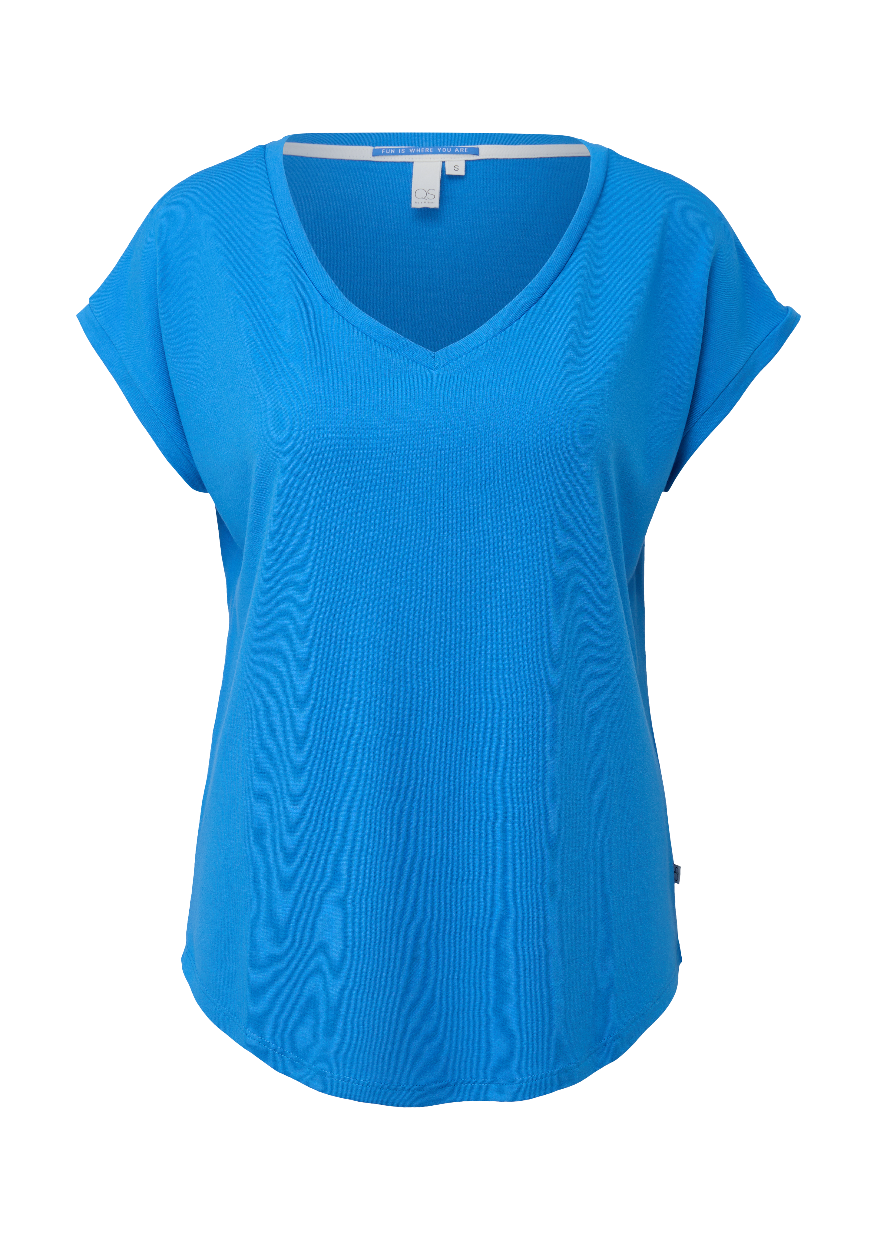 QS - Jerseyshirt aus Modalmix, Damen, blau