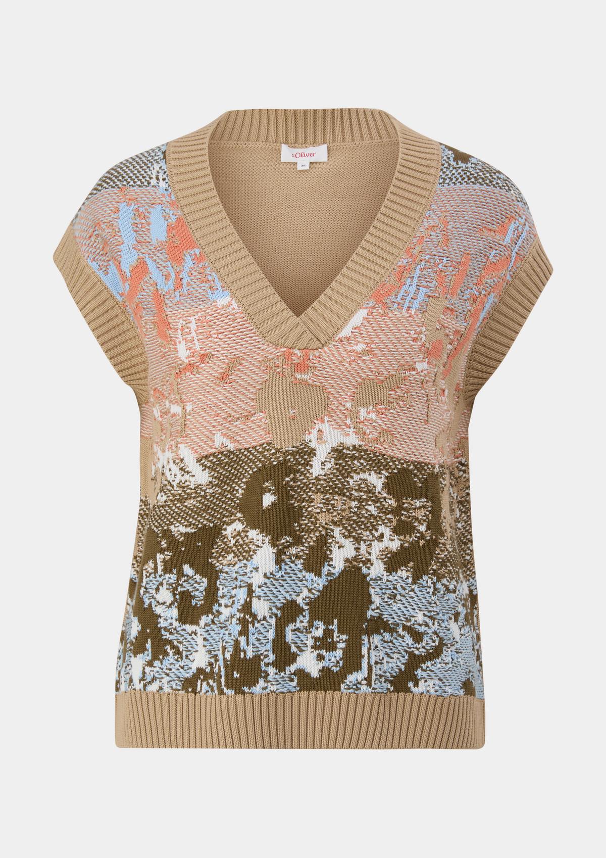 s.Oliver Sleeveless jumper with an abstract pattern