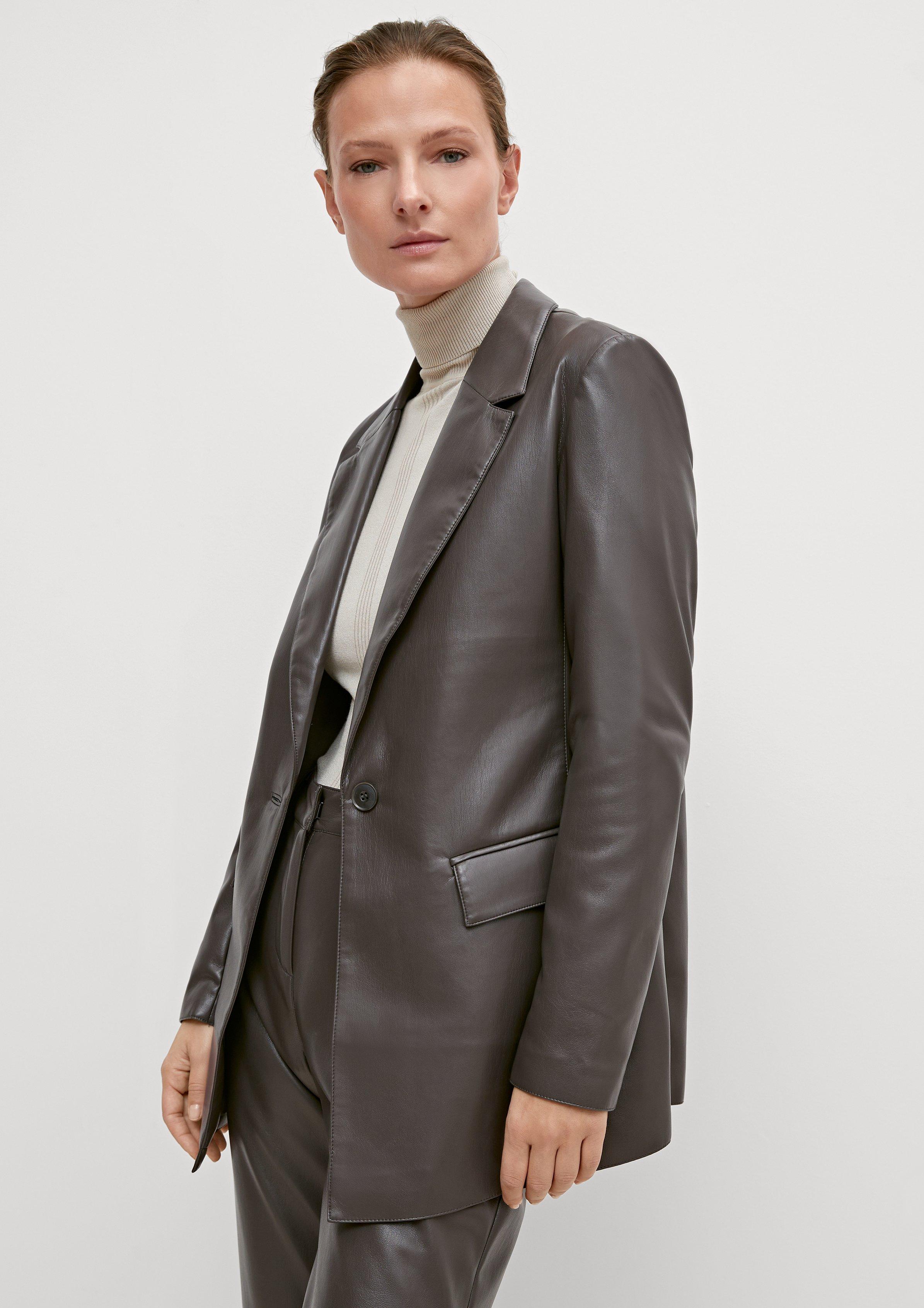 Leather store long blazer