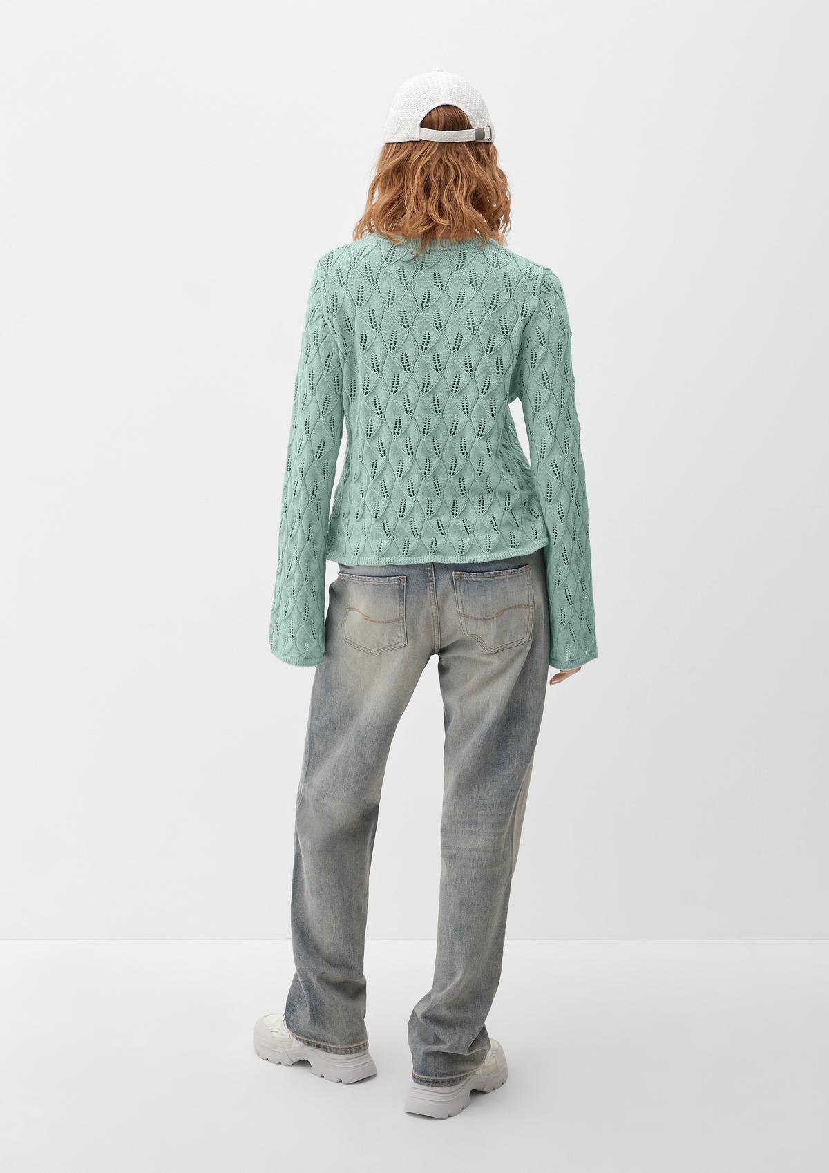 s.Oliver Pleten pulover z čipkastim vzorcem