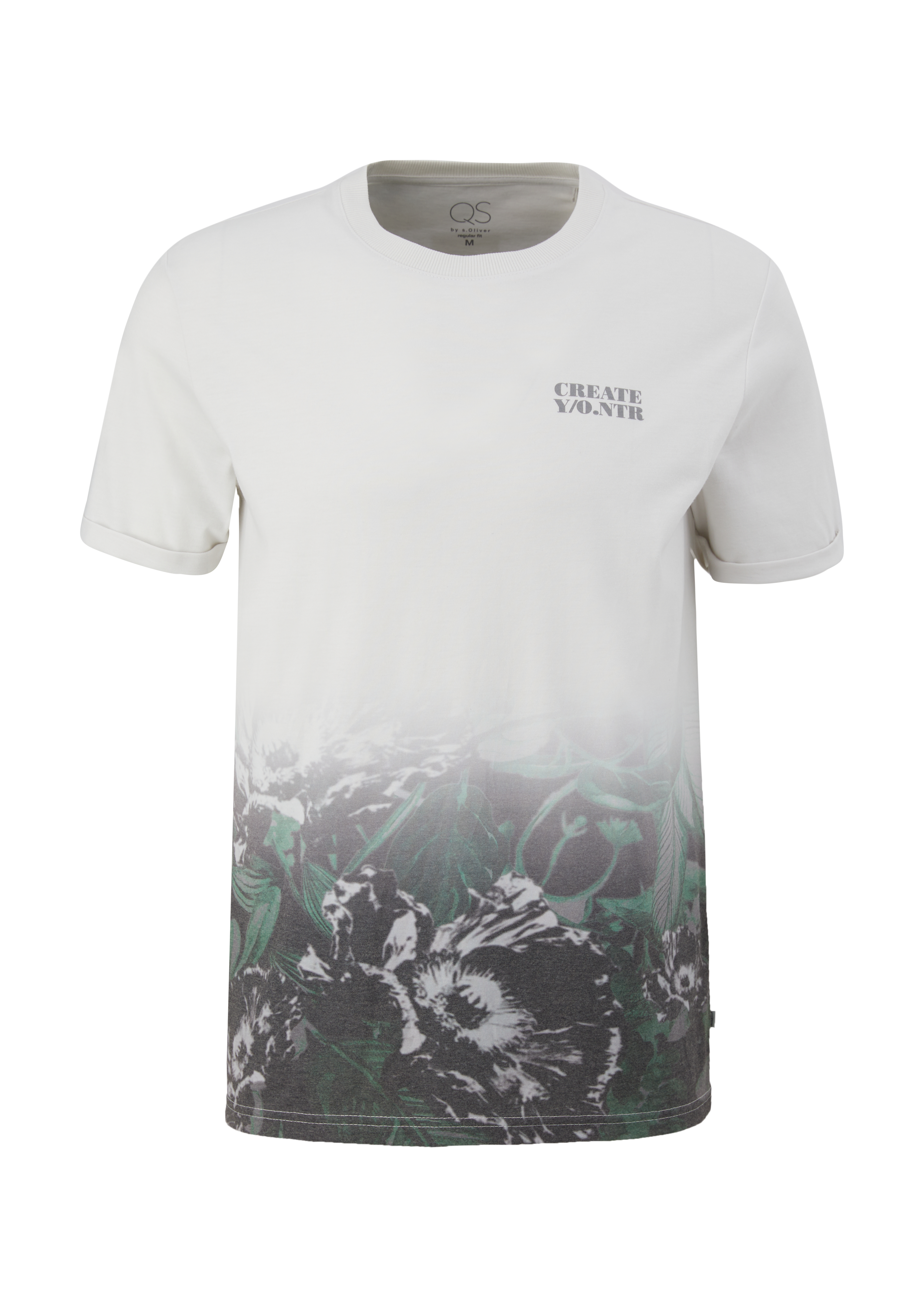 QS - T-Shirt mit Print, Herren, grau