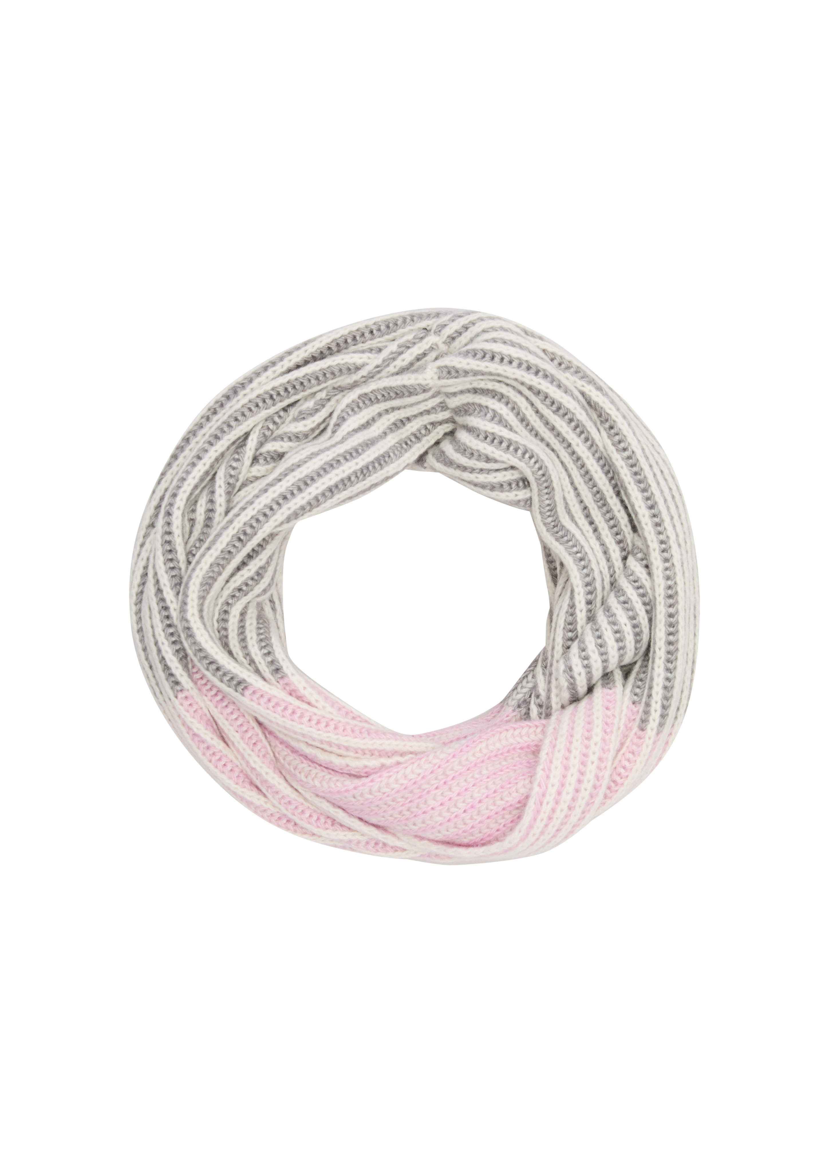 s.Oliver - Loop-Schal aus Wollmix, Damen, grau|pink