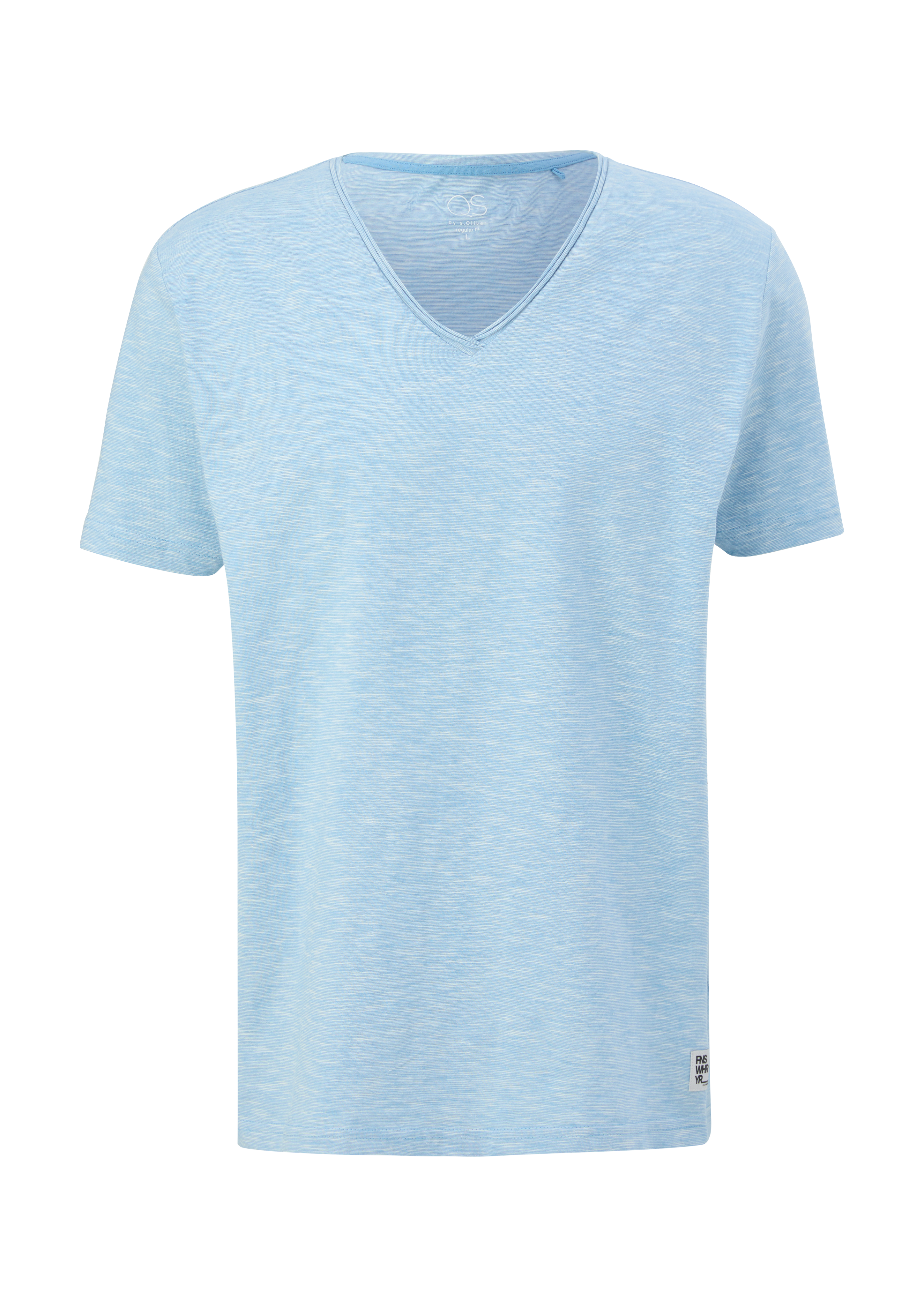 QS - T-Shirt mit feinen Streifen, Herren, blau