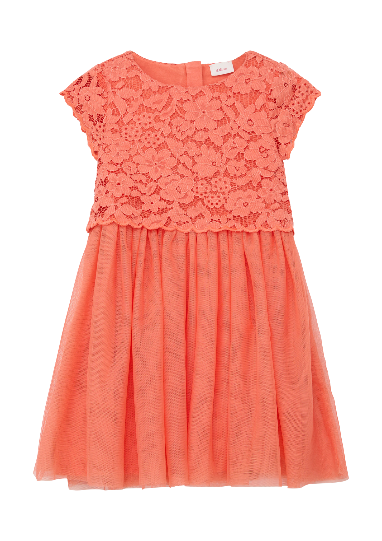 s.Oliver - Kleid aus Spitze und Mesh, Kinder, Orange