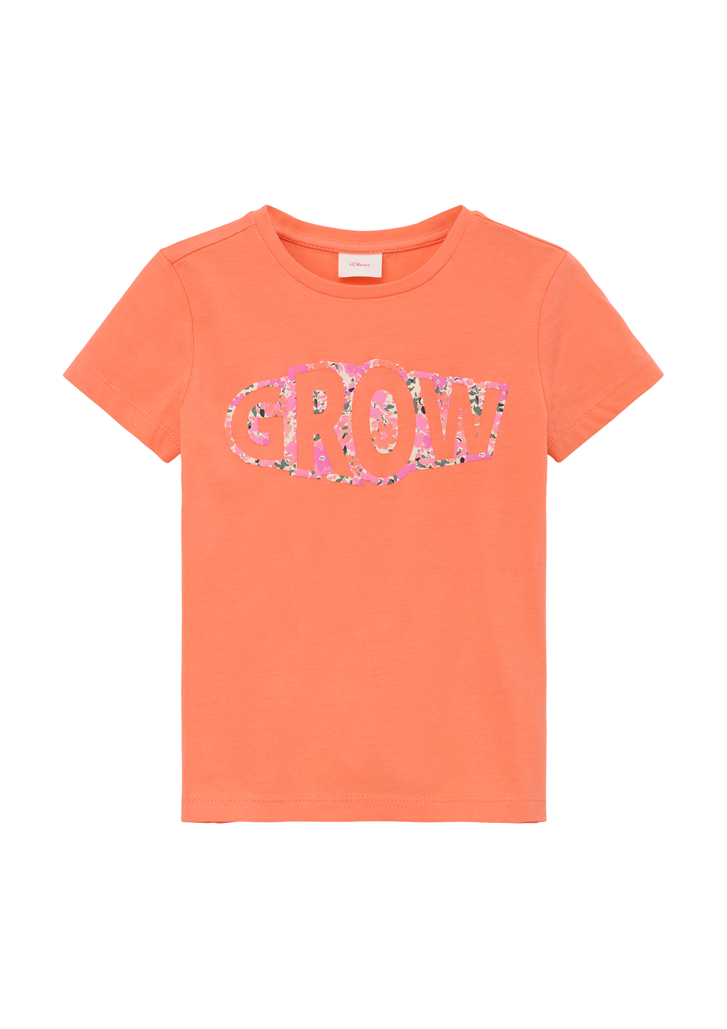 s.Oliver - T-Shirt mit floralem Print, Kinder, Orange