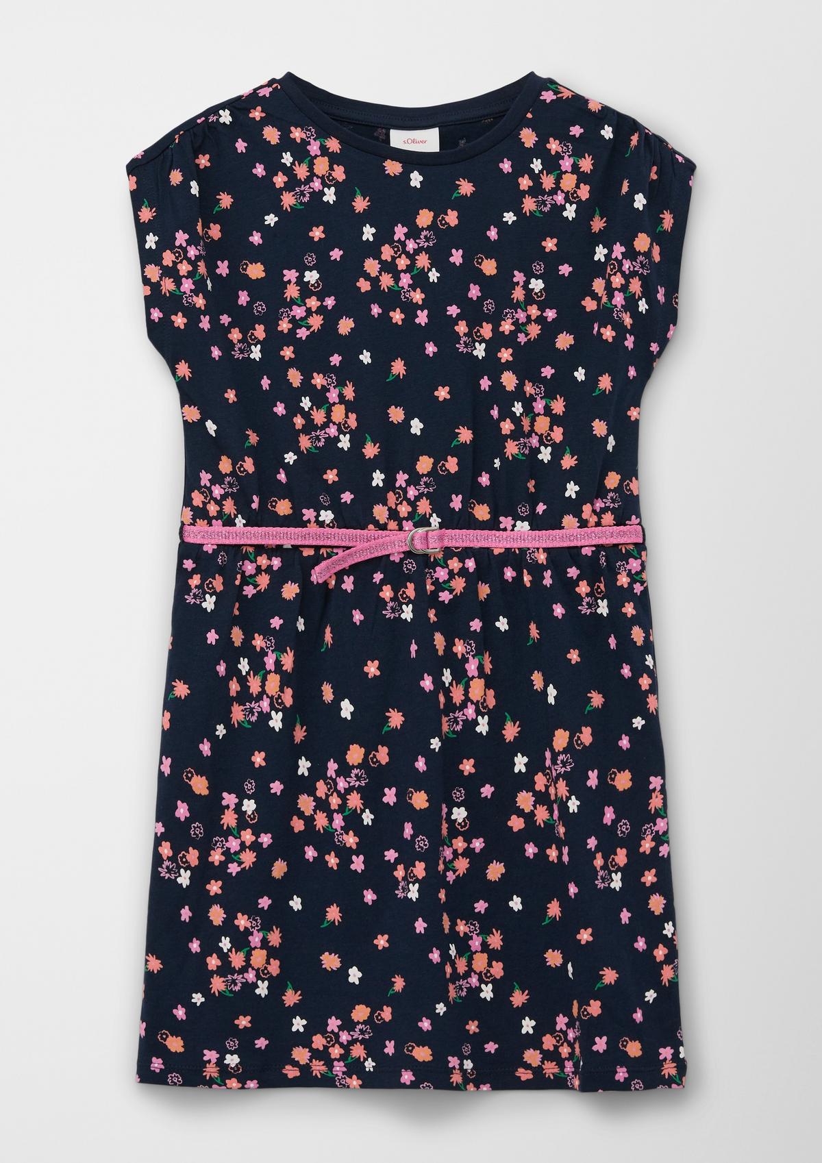 s.Oliver Cotton dress with a fabric belt