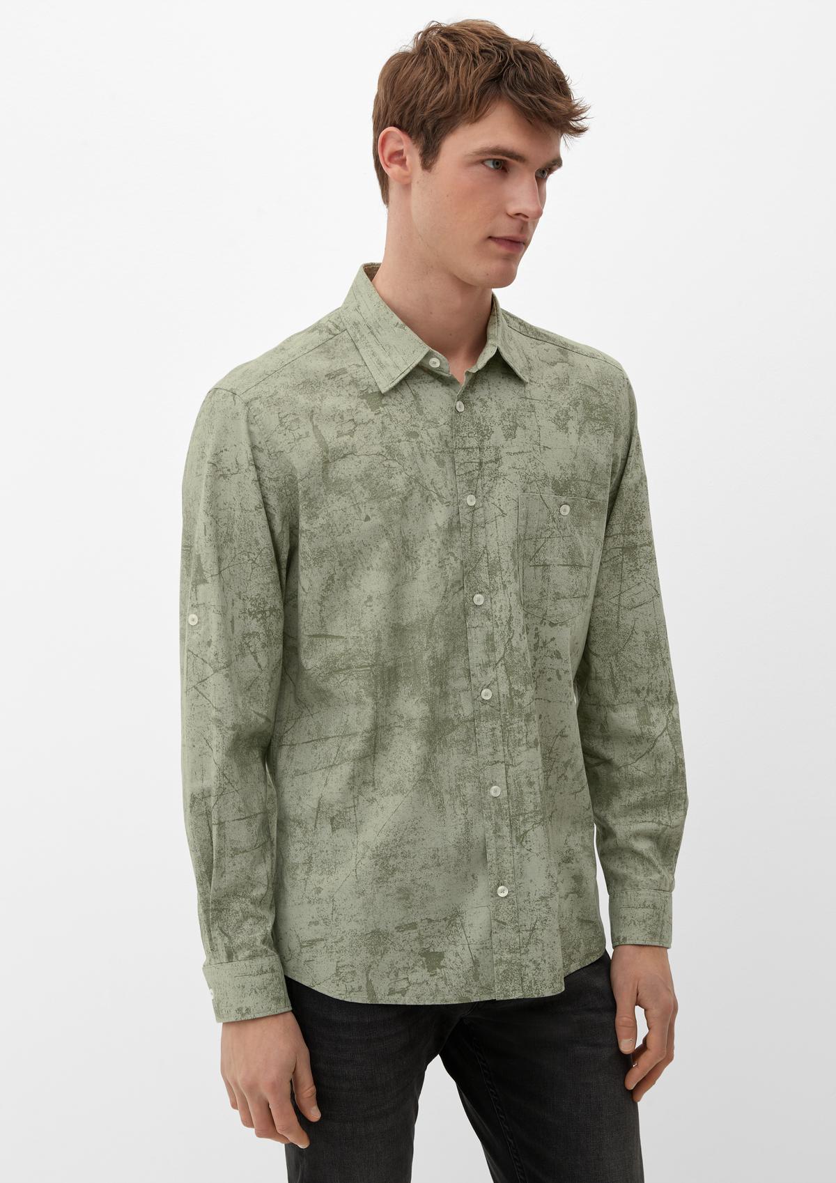 s.Oliver Regular: overhemd van een viscosemix