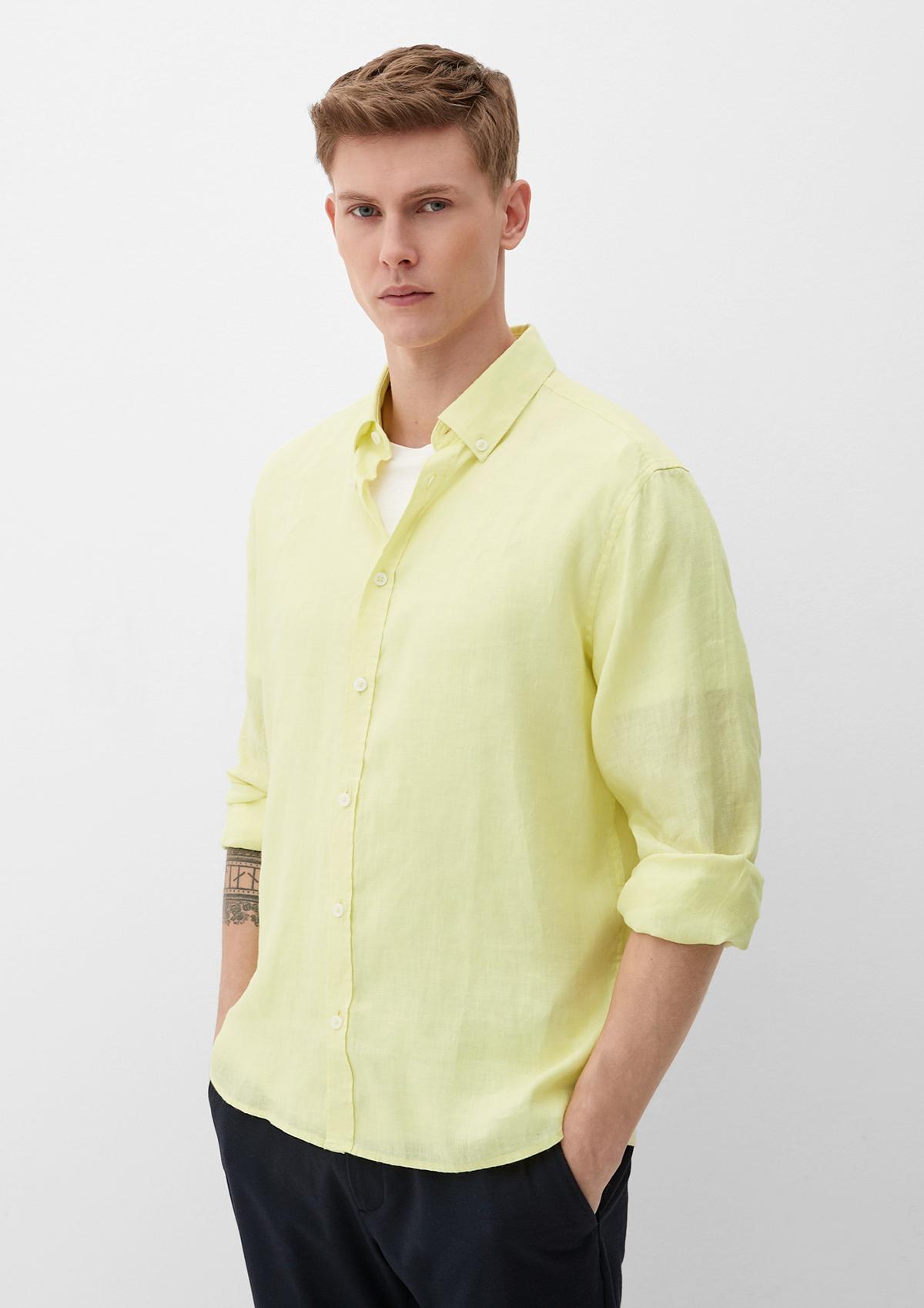 s.Oliver Linnen overhemd met buttondownkraag