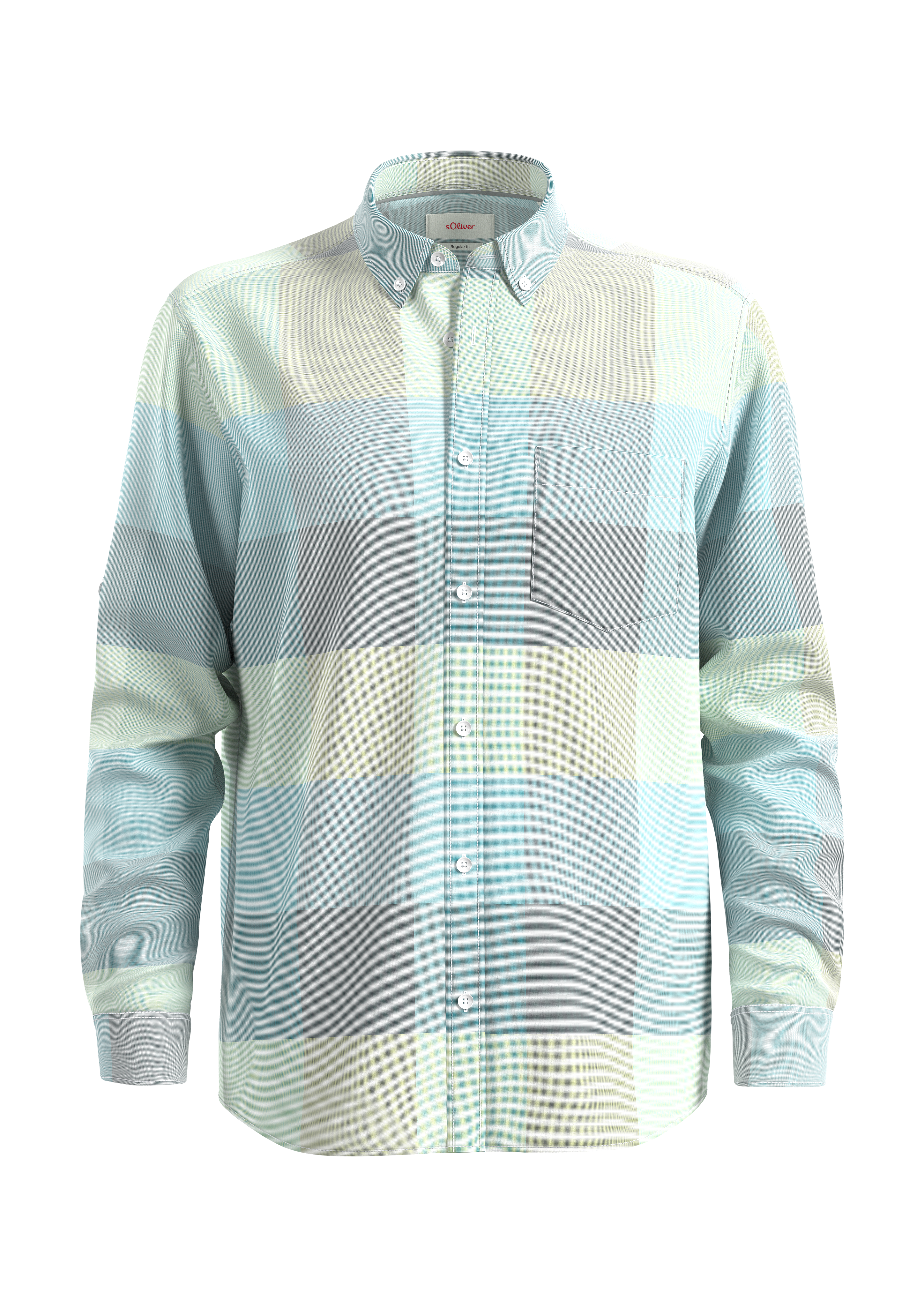 s.Oliver Regular: Karohemd aus Baumwollstretch