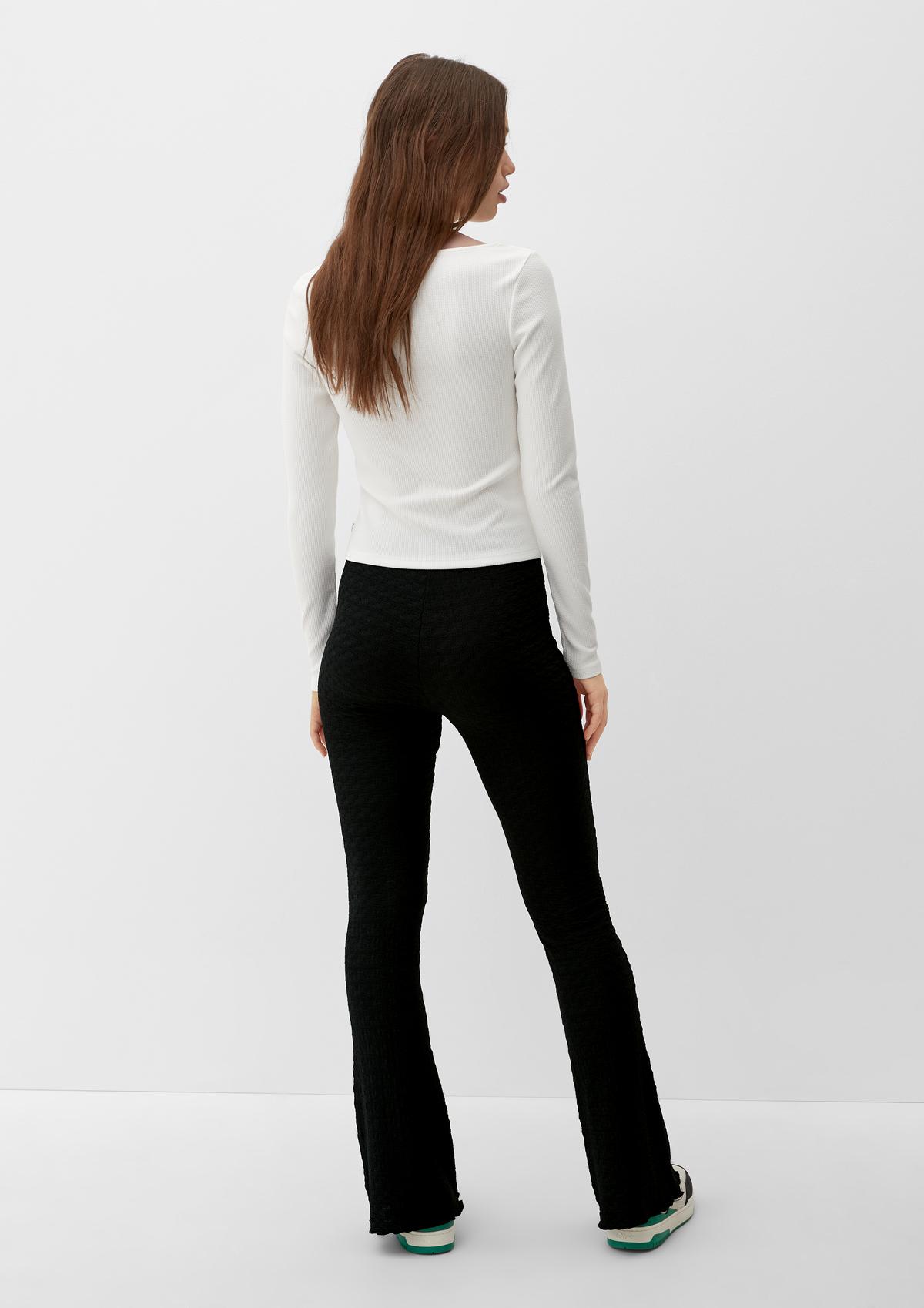 s.Oliver Regular fit: Flared textured trousers