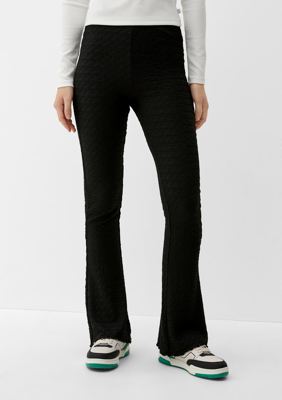 s.Oliver Regular fit: Flared textured trousers