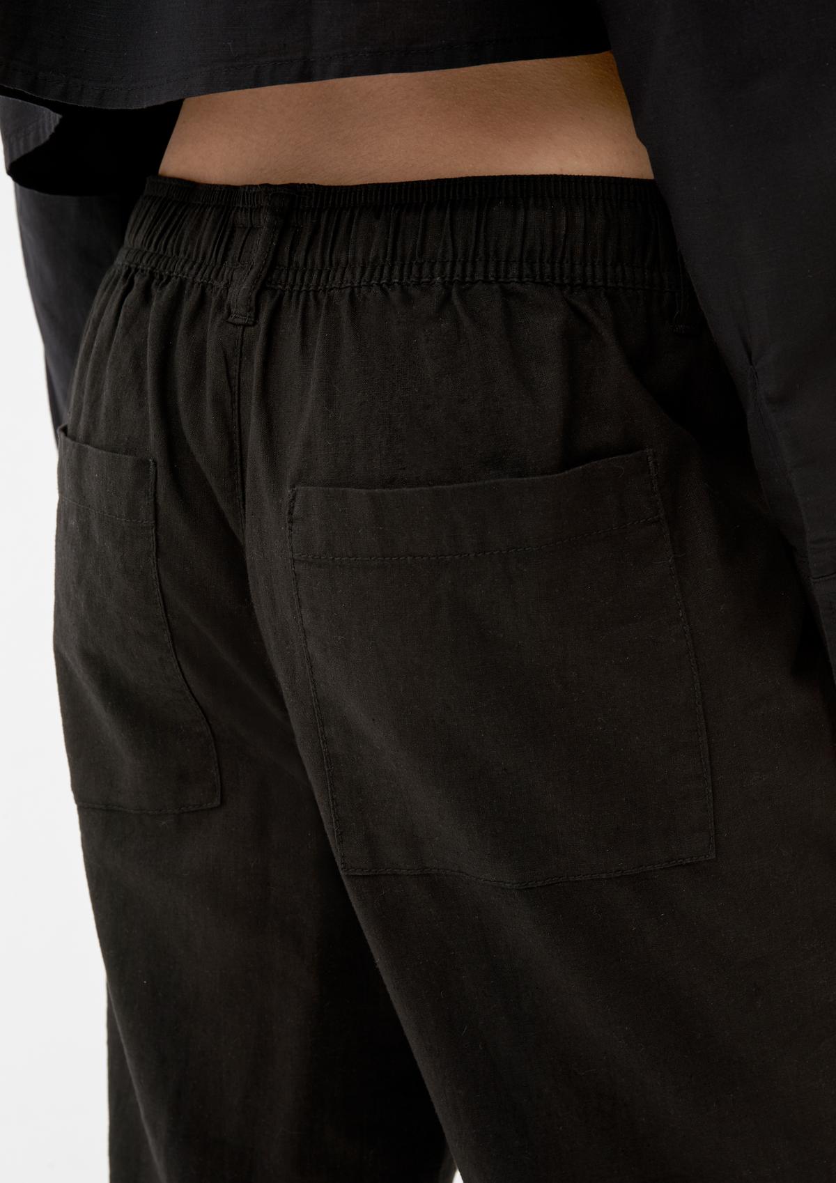 s.Oliver Regular fit: linen blend trousers