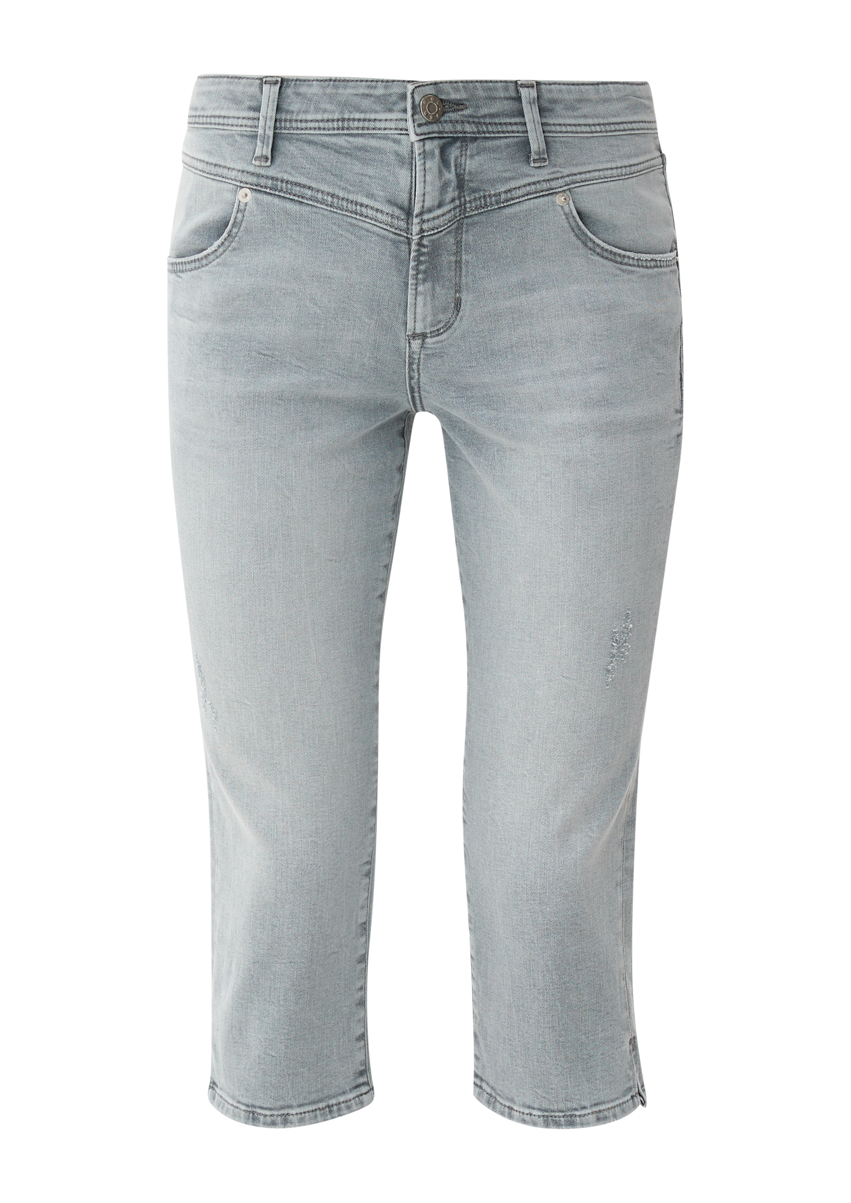 s.Oliver - Capri-Jeans Betsy / Slim Fit / Mid Rise / Slim Leg, Damen, grau