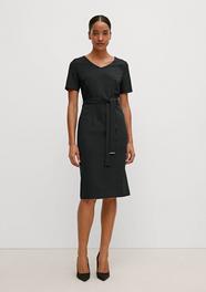 Sheath Dress Made Of Tricotine Fabric Navy Comma