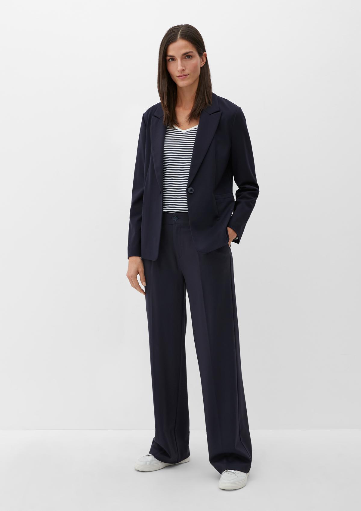 Regular fit: trousers with a wide leg - navy