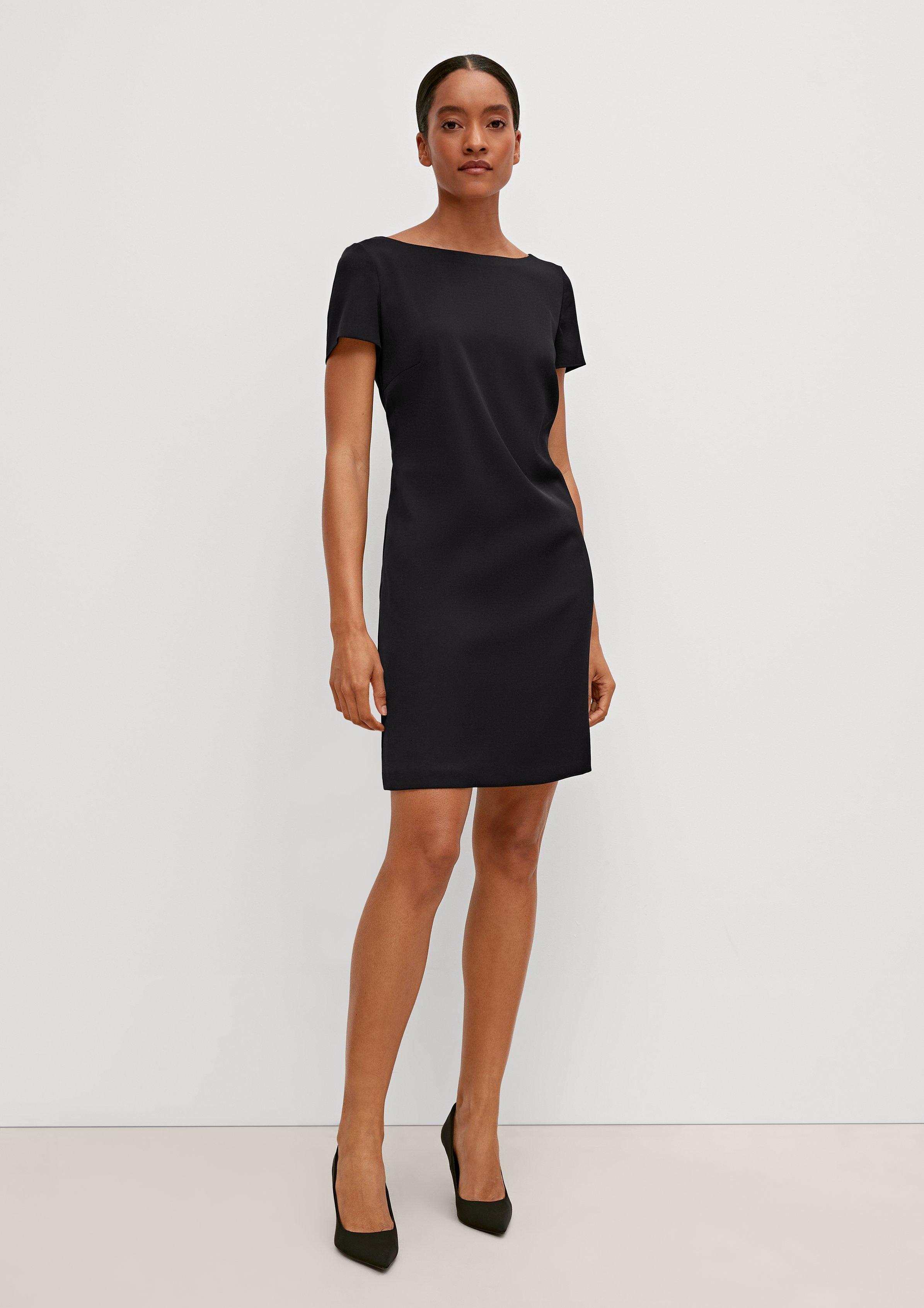 Black short best sale sleeve sheath dress