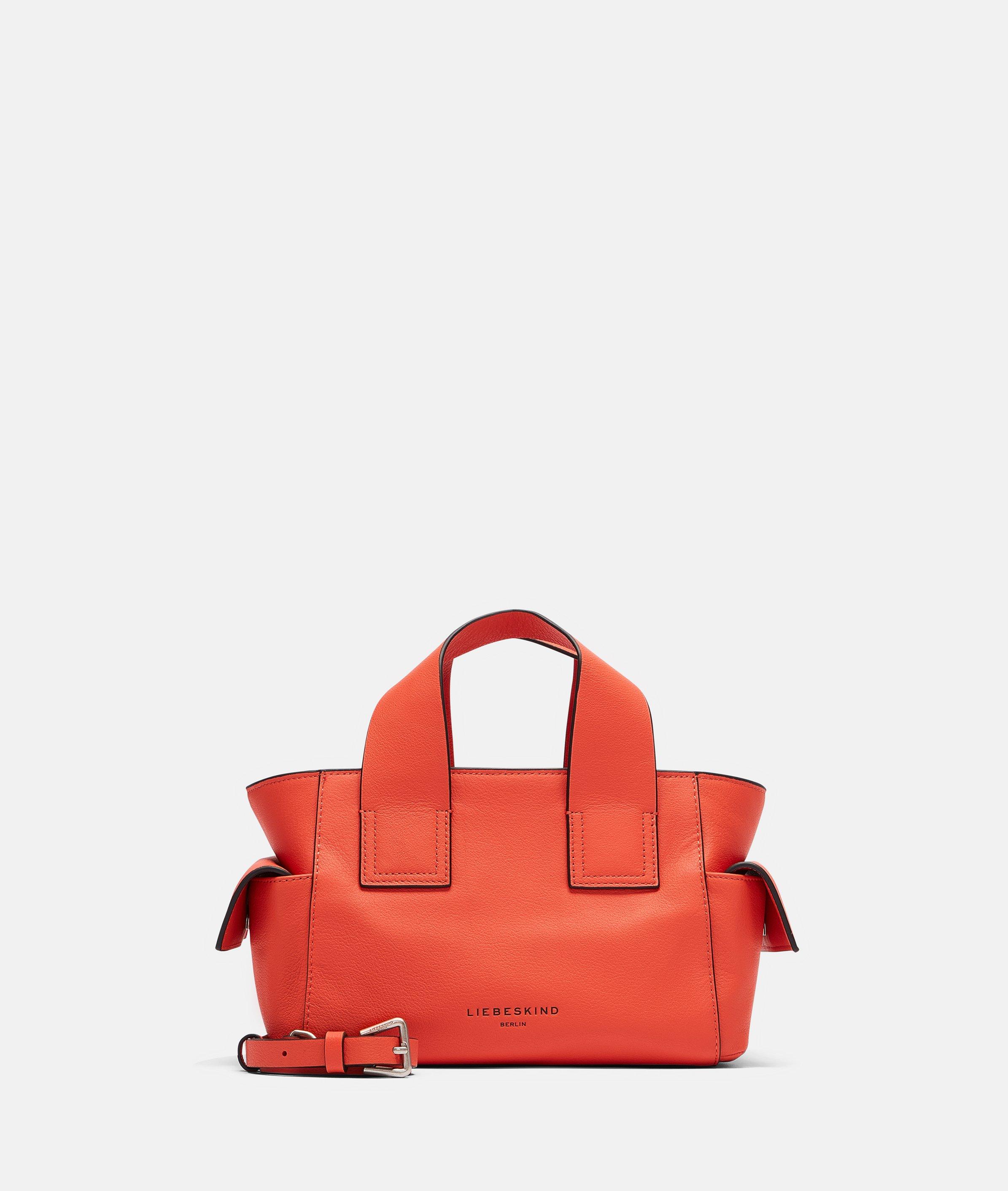 Liebeskind Berlin - Kleiner Shopper aus genarbtem Glattleder -  Orange