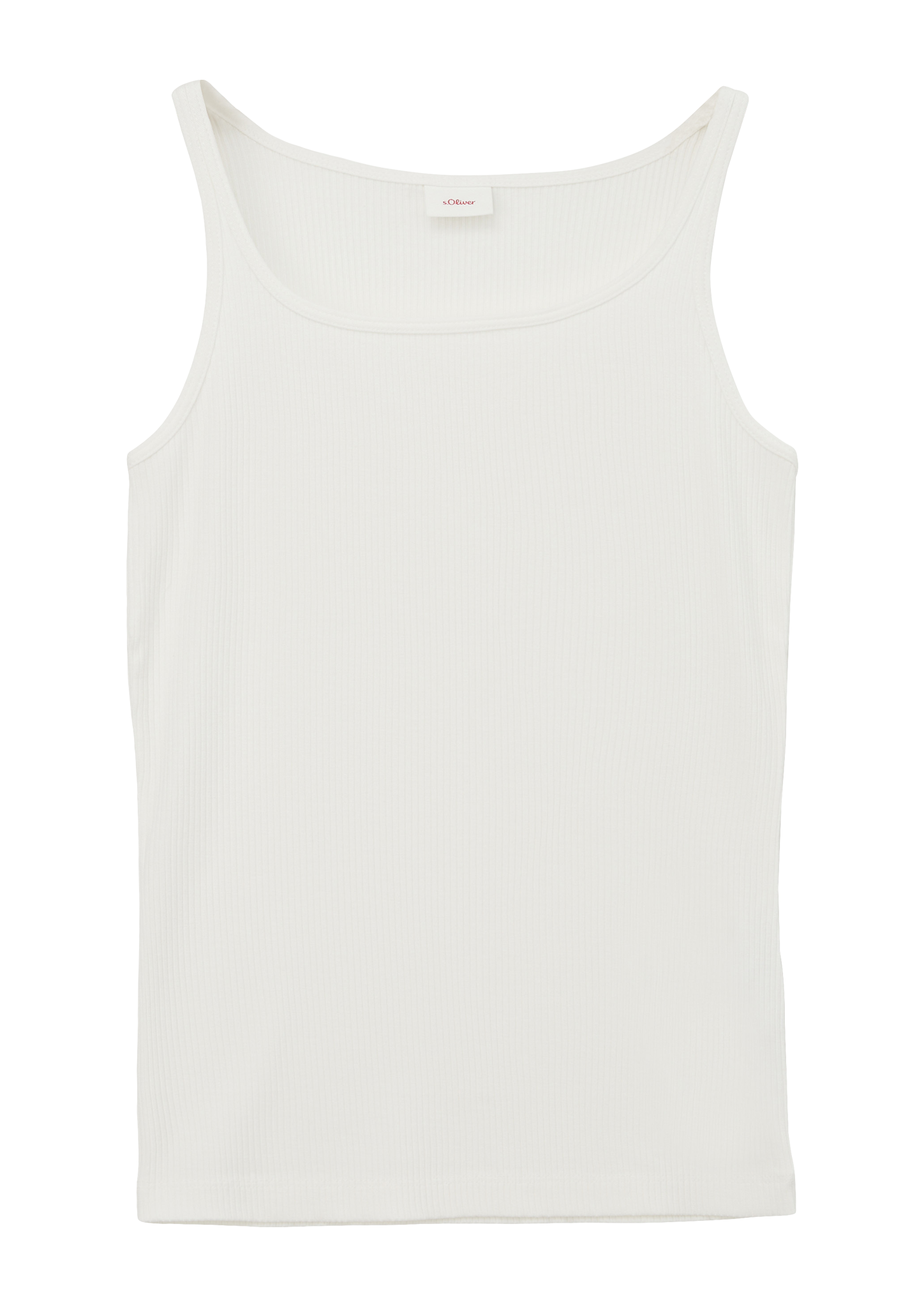 s.Oliver - Top aus Rippware, Mädchen, creme|weiß