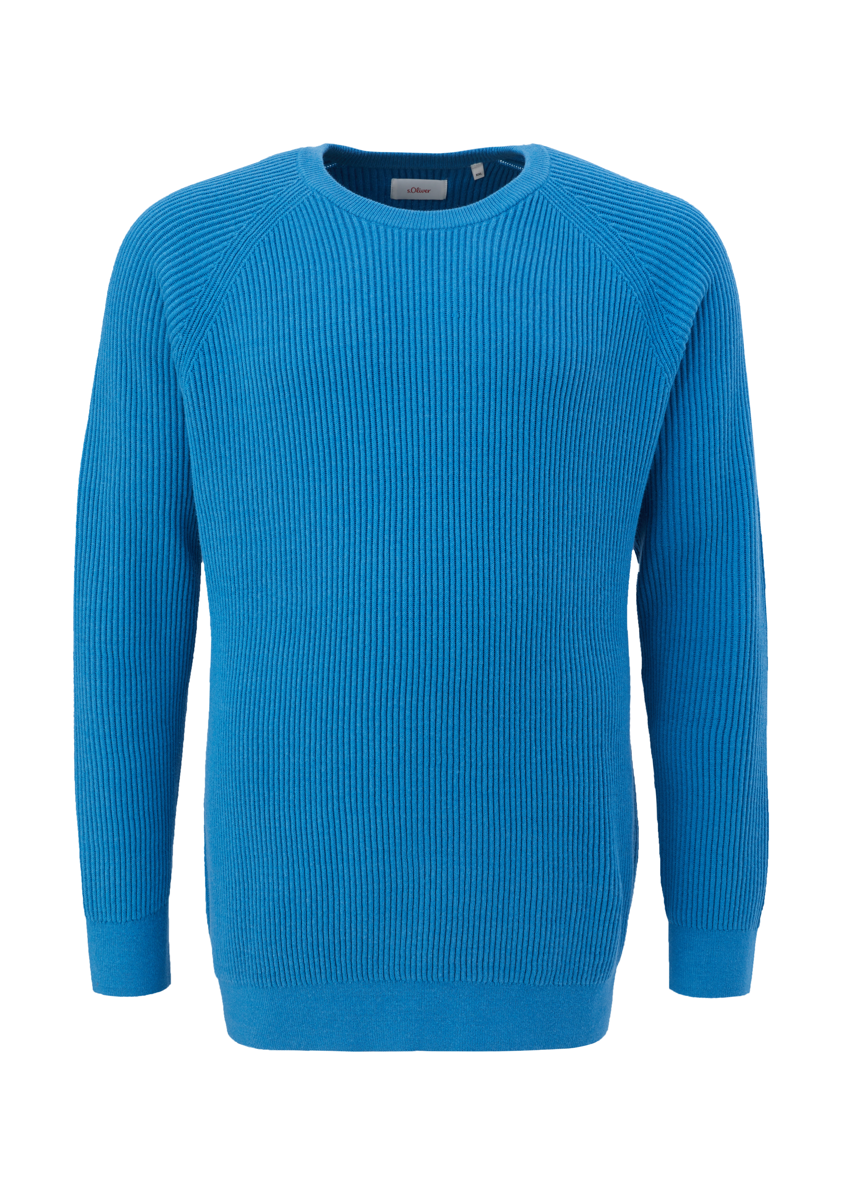 s.Oliver - Strickpullover mit Rippstruktur, Herren, türkis