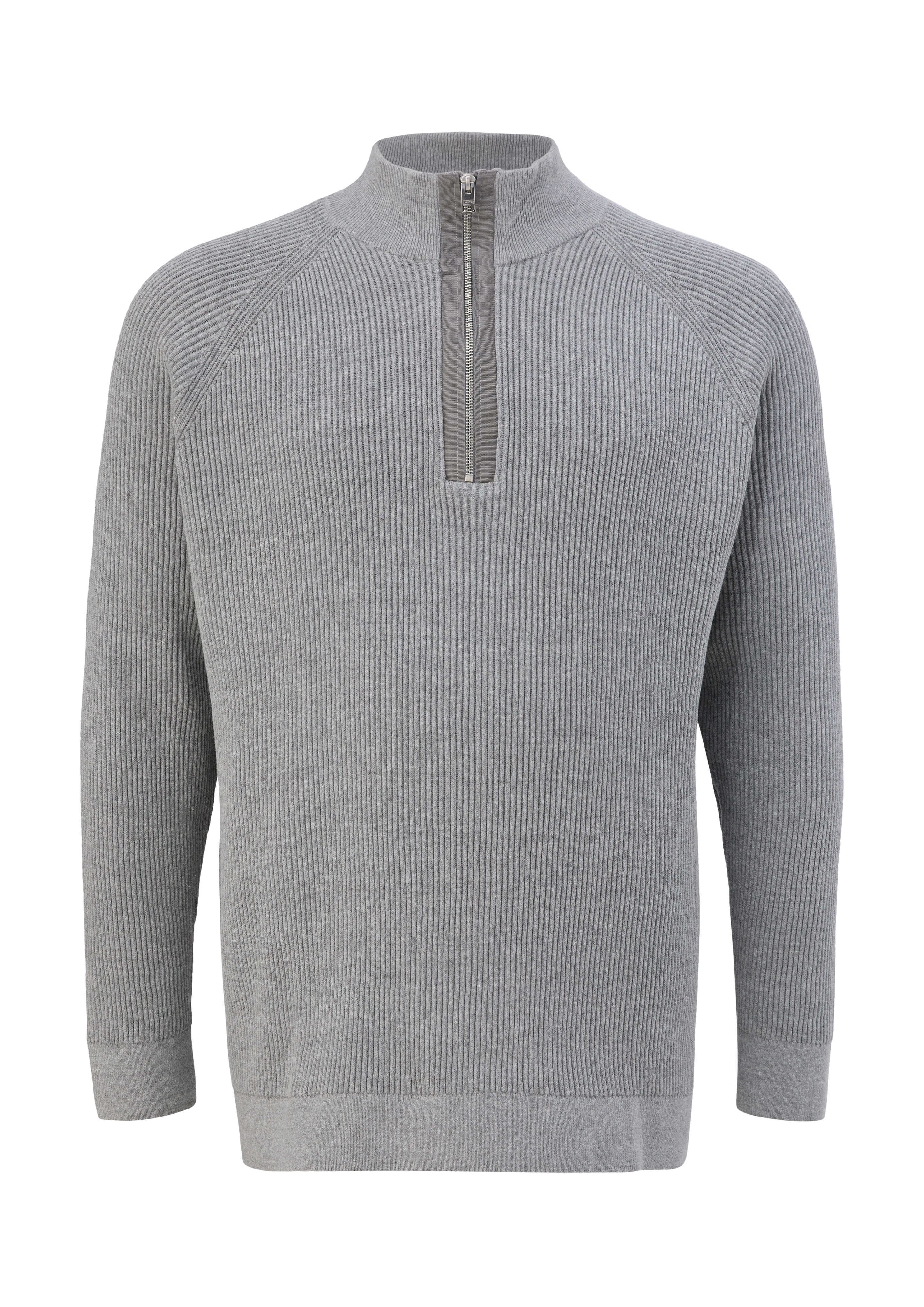 s.Oliver - Gestrickter Troyerpullover, Herren, grau