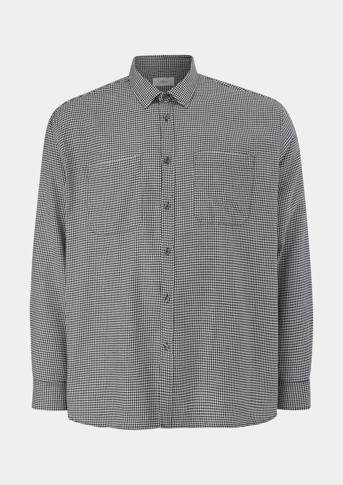 s.Oliver Big size: twill shirt with a houndstooth pattern