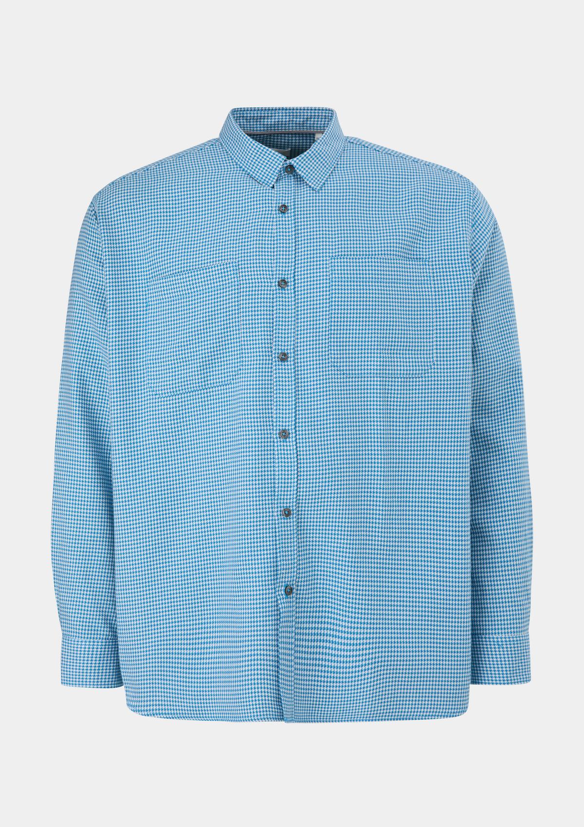 s.Oliver Big size: twill shirt with a houndstooth pattern