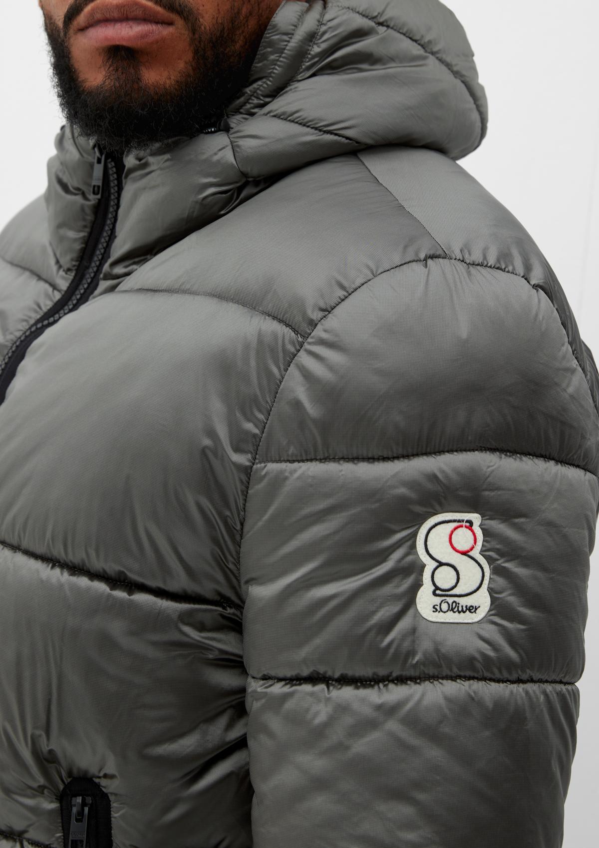 s.Oliver Quilted jacket with a logo appliqué