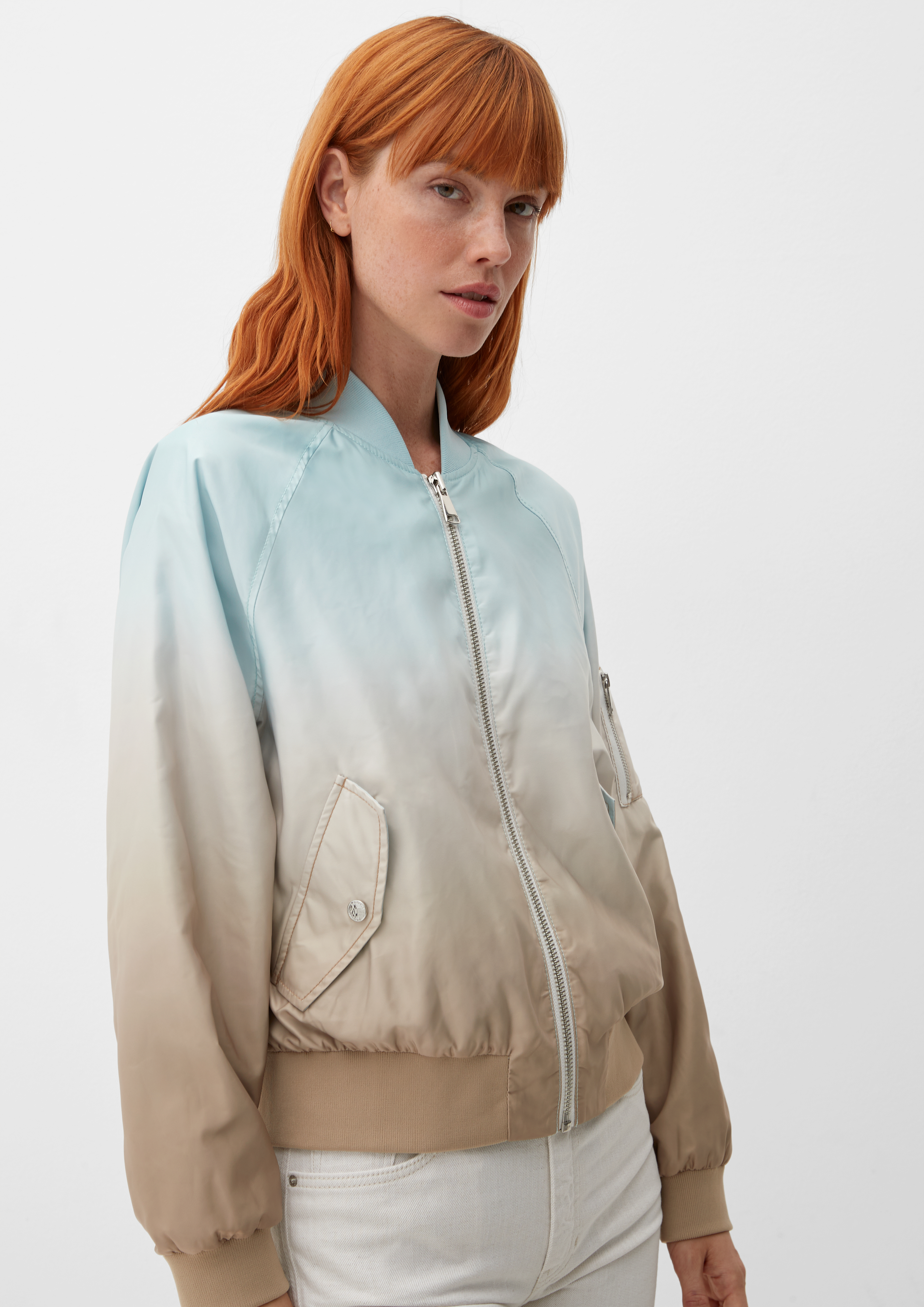 Light blue bomber jacket womens sale