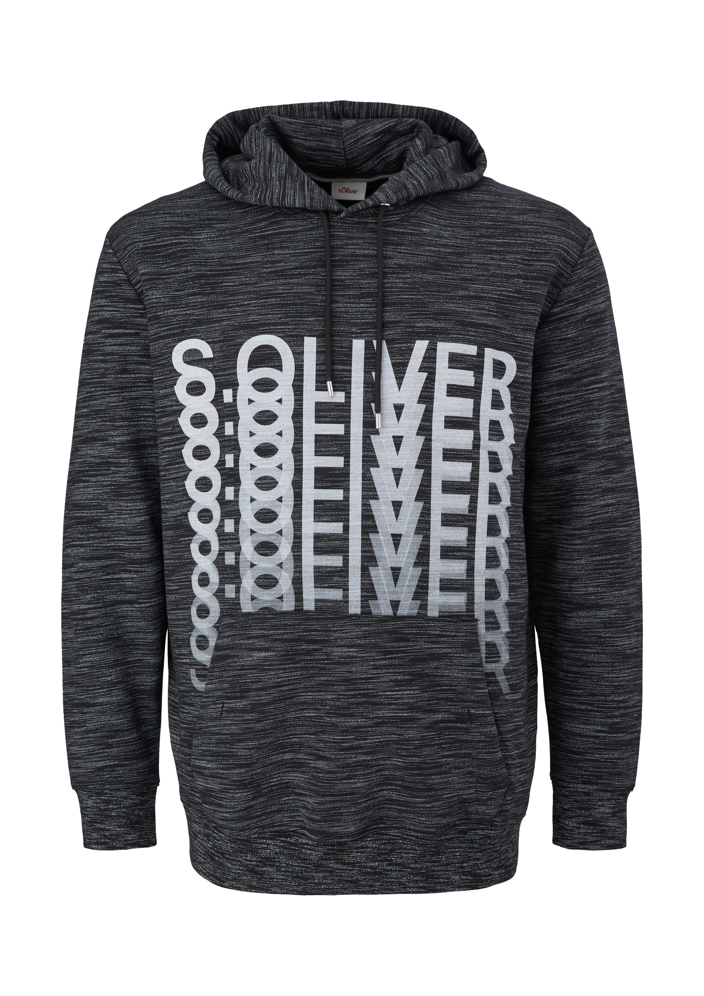 s.Oliver - Hoodie mit Frontprint, Herren, schwarz