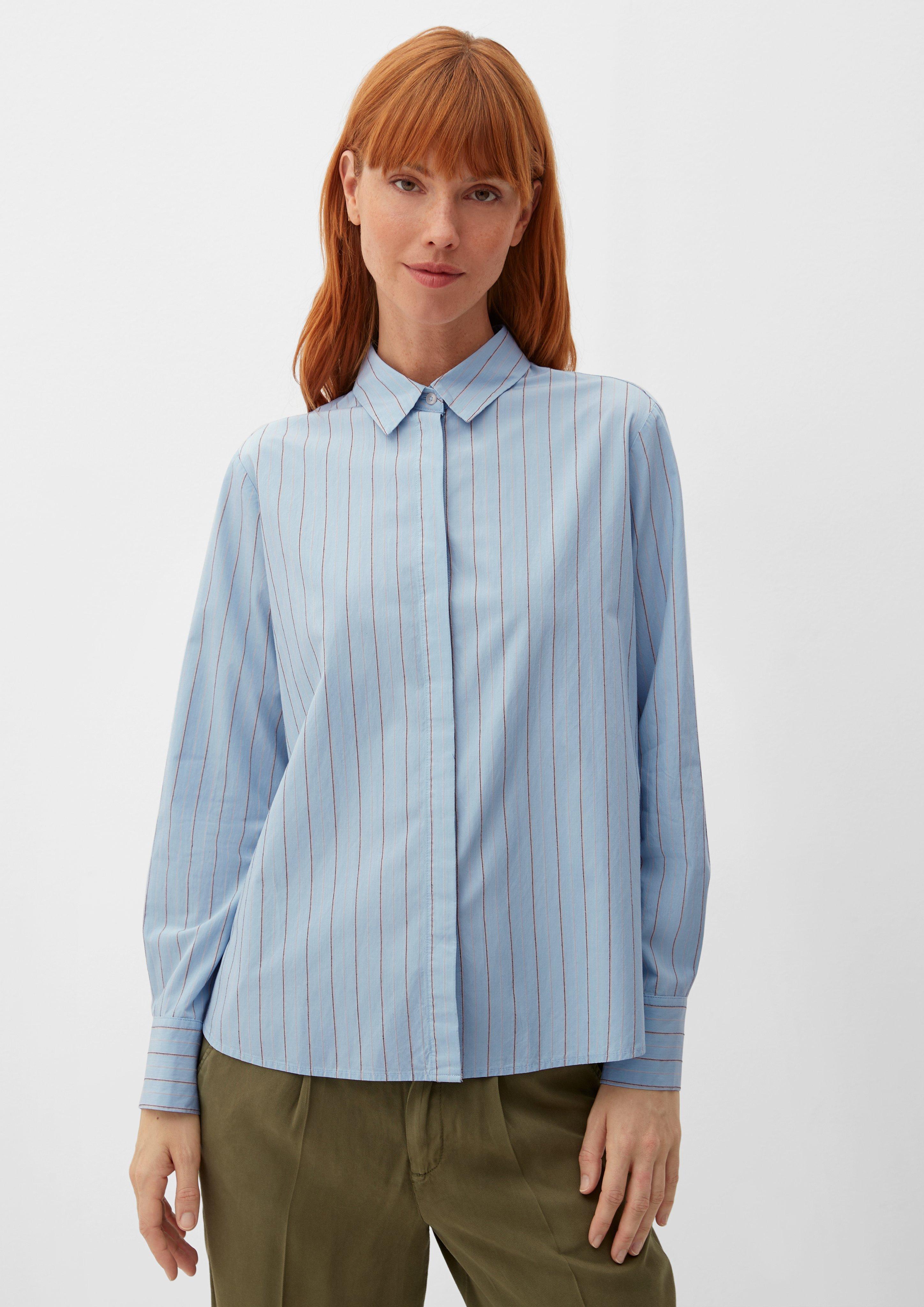 Rayon blouse with stripes - light blue | s.Oliver