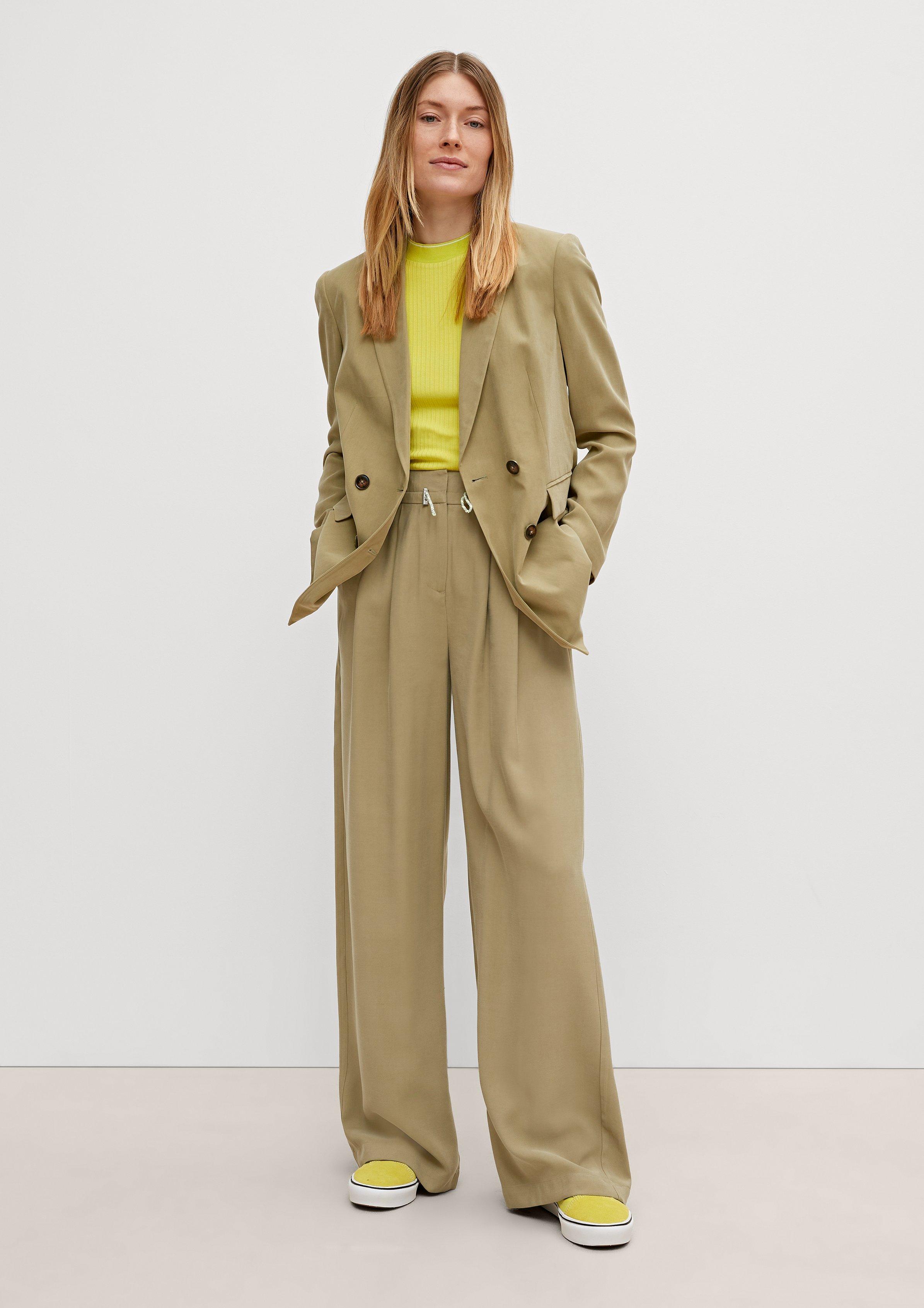 Regular fit: long trousers - light olive | Comma