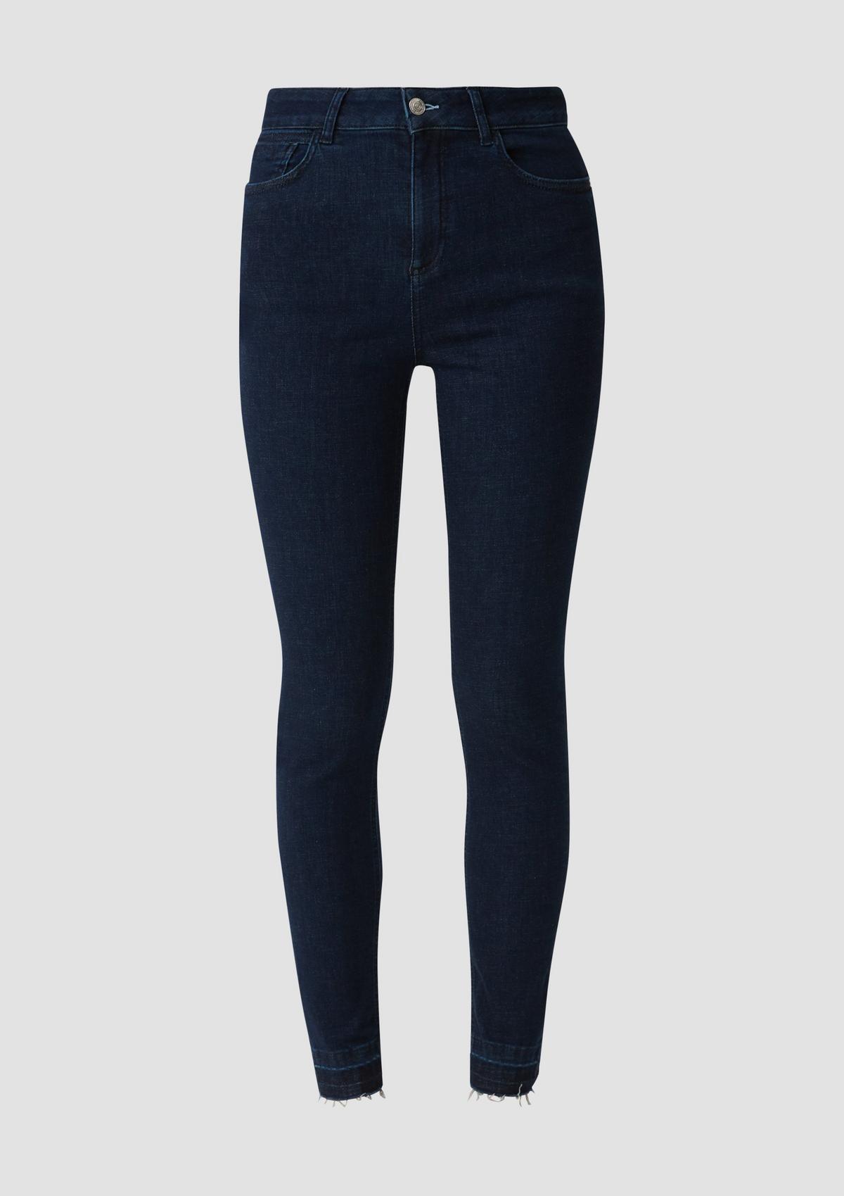 comma Skinny: Jeans mit ausgefranstem Saum