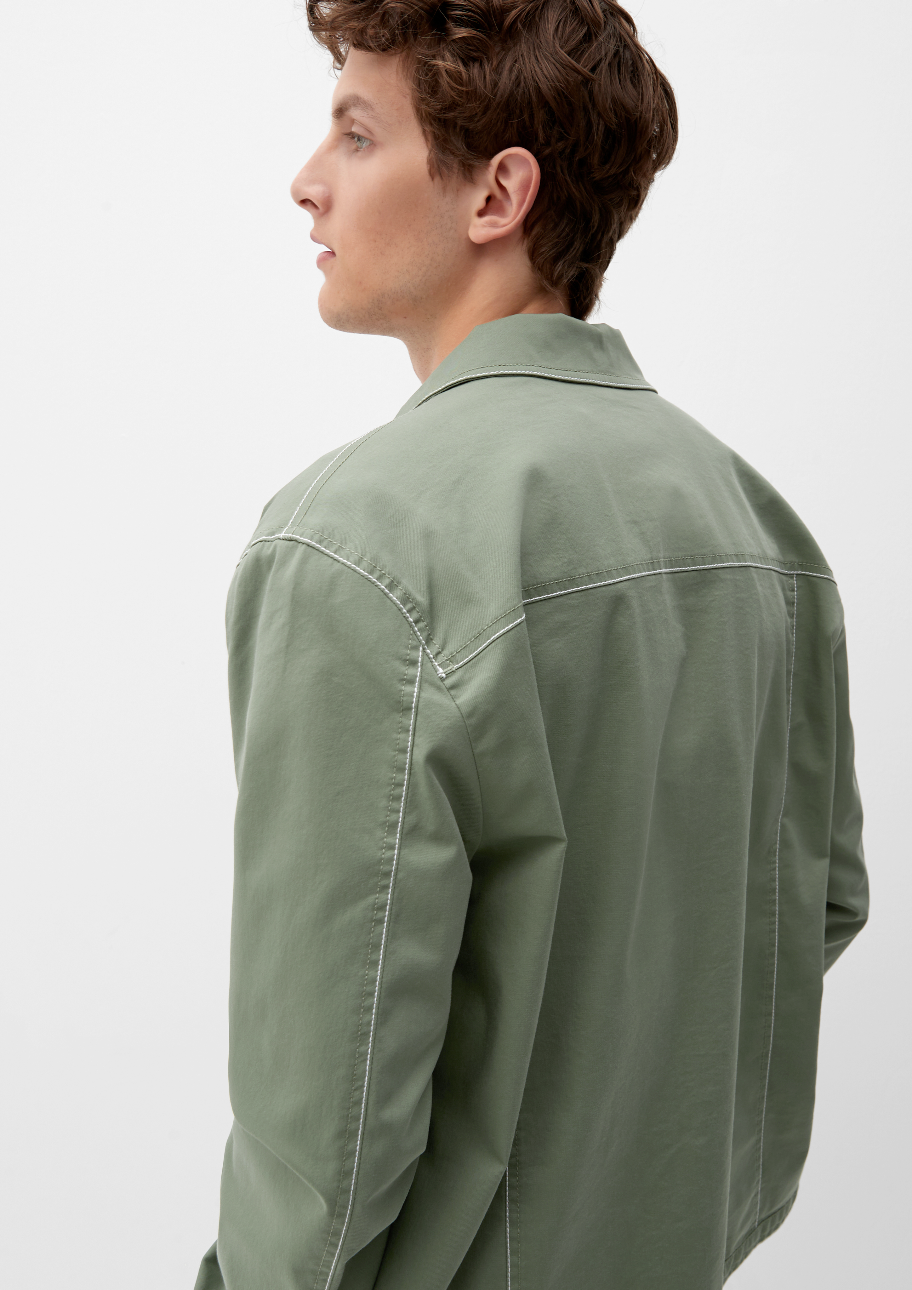 Twill shirt with breast pockets - light olive | s.Oliver