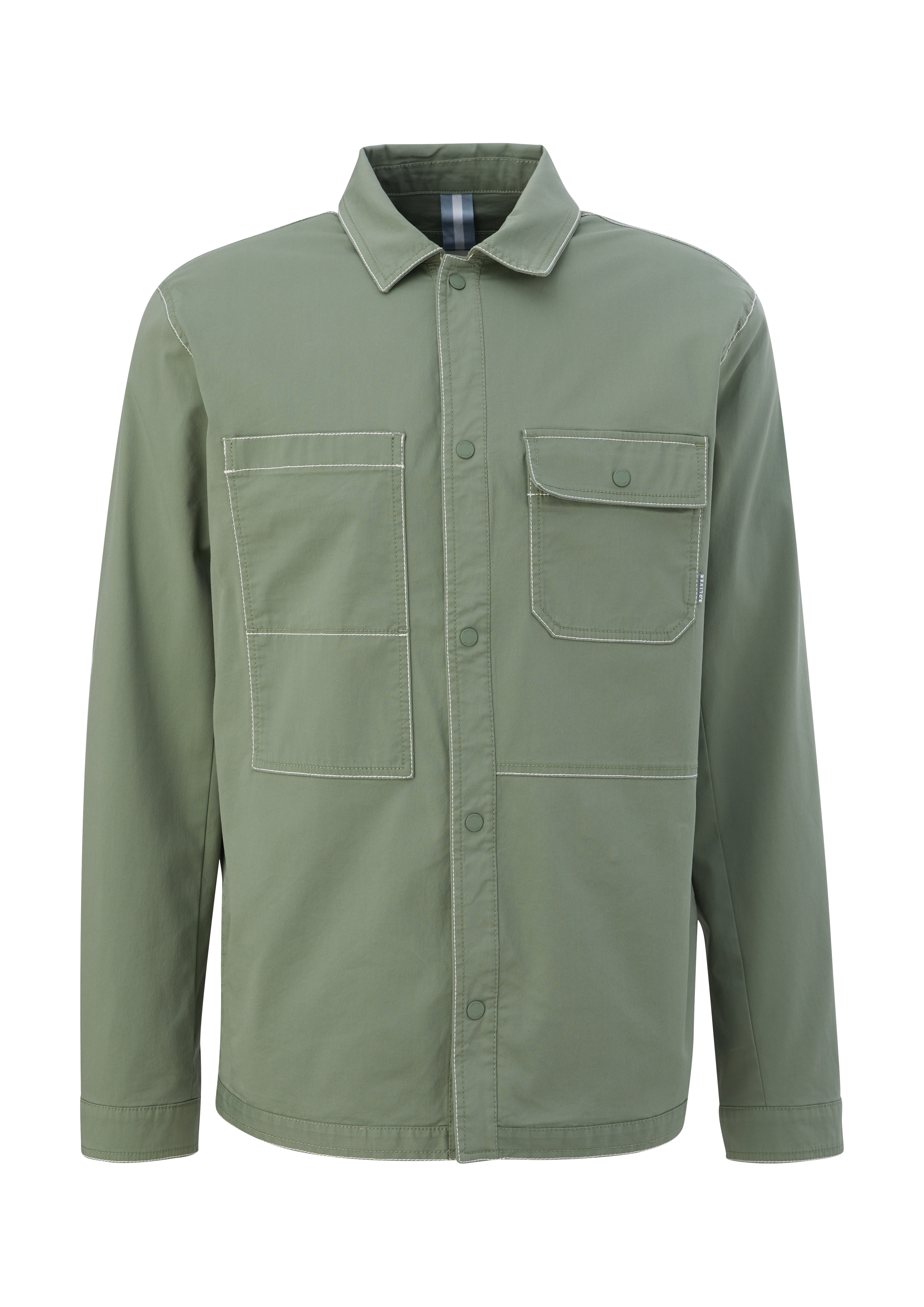 Twill shirt with breast pockets - light olive | s.Oliver