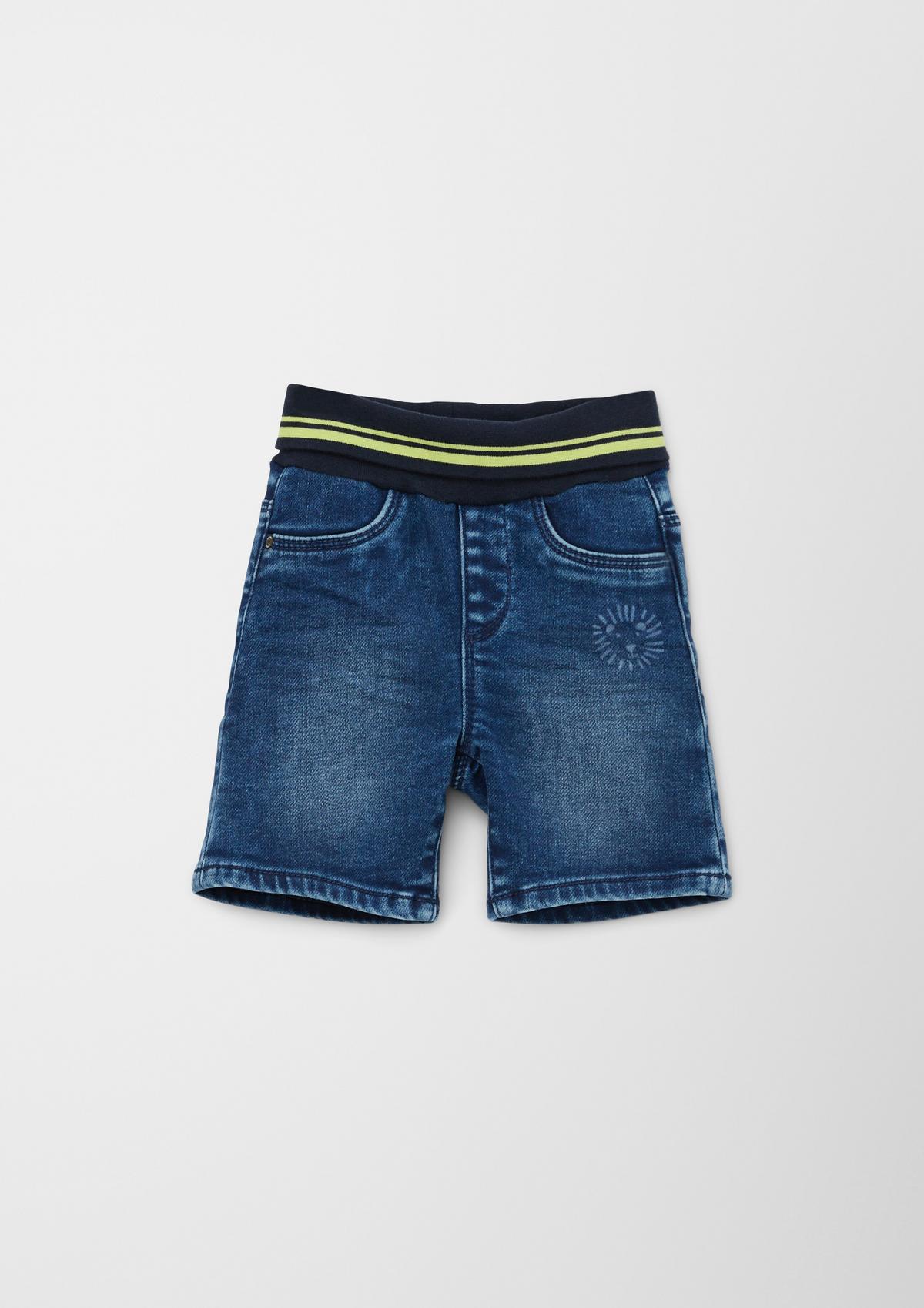 s.Oliver Denim shorts with a turn-down waistband