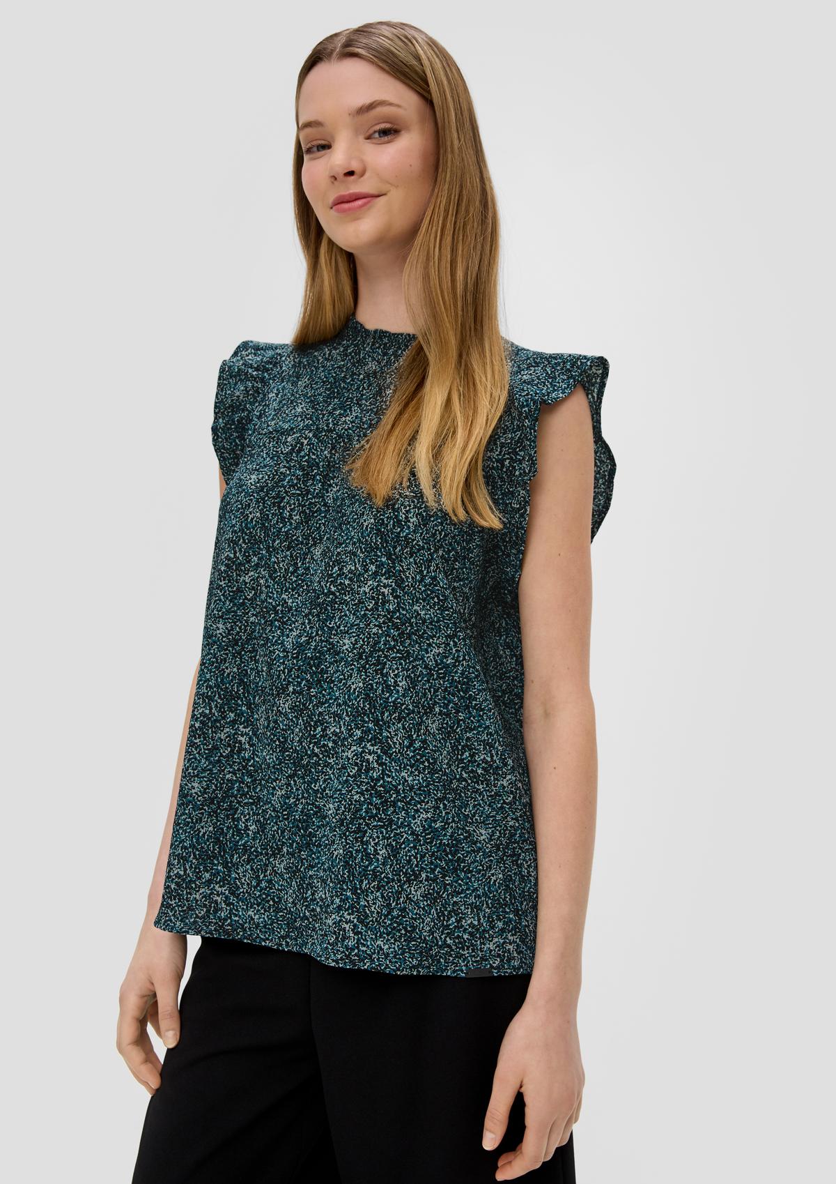 s.Oliver Patterned blouse with flounce sleeves