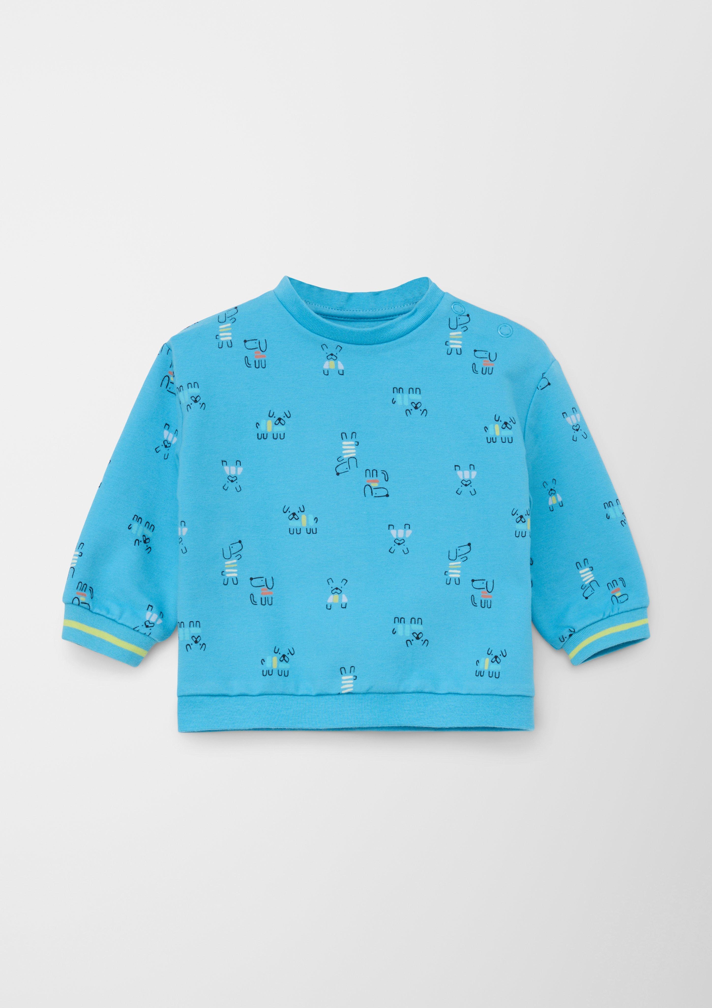 Sweatshirt mit Allover-Print - azurblau