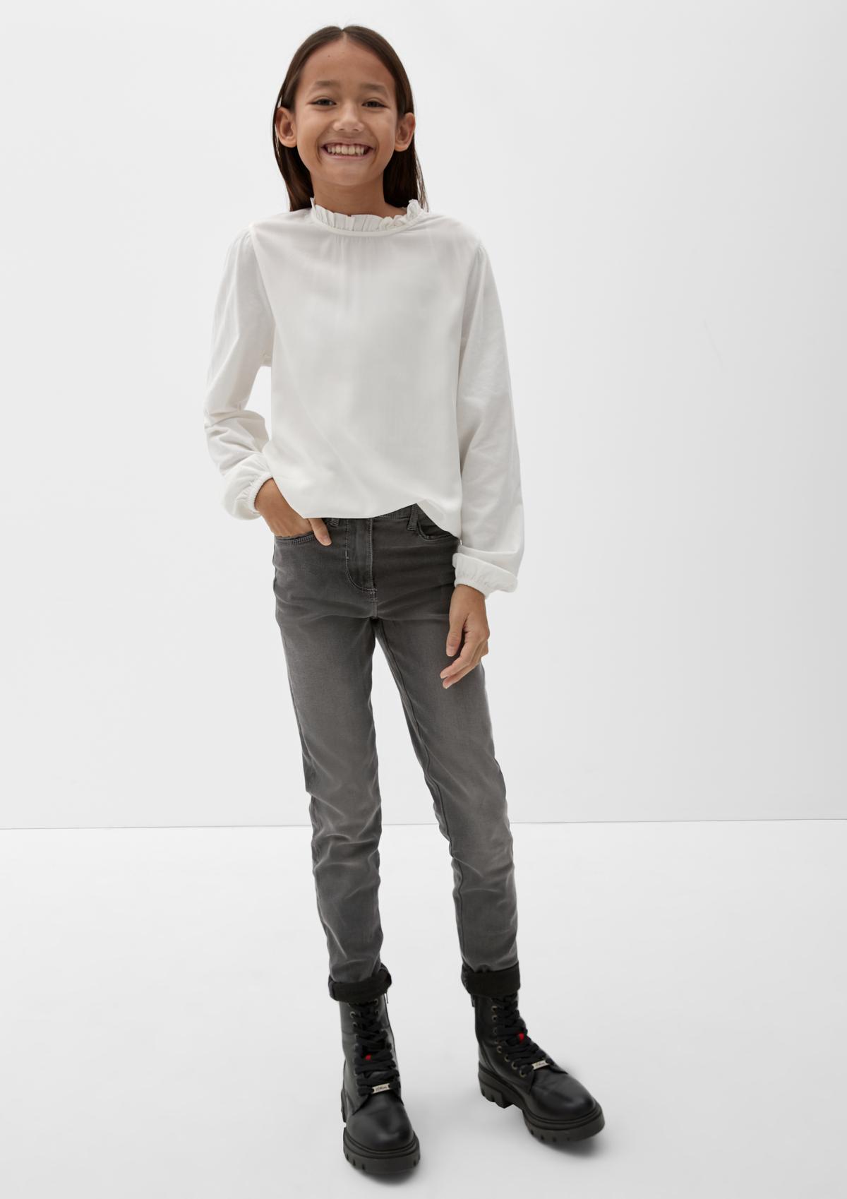 Slim fit: high-waisted jeans - dark grey