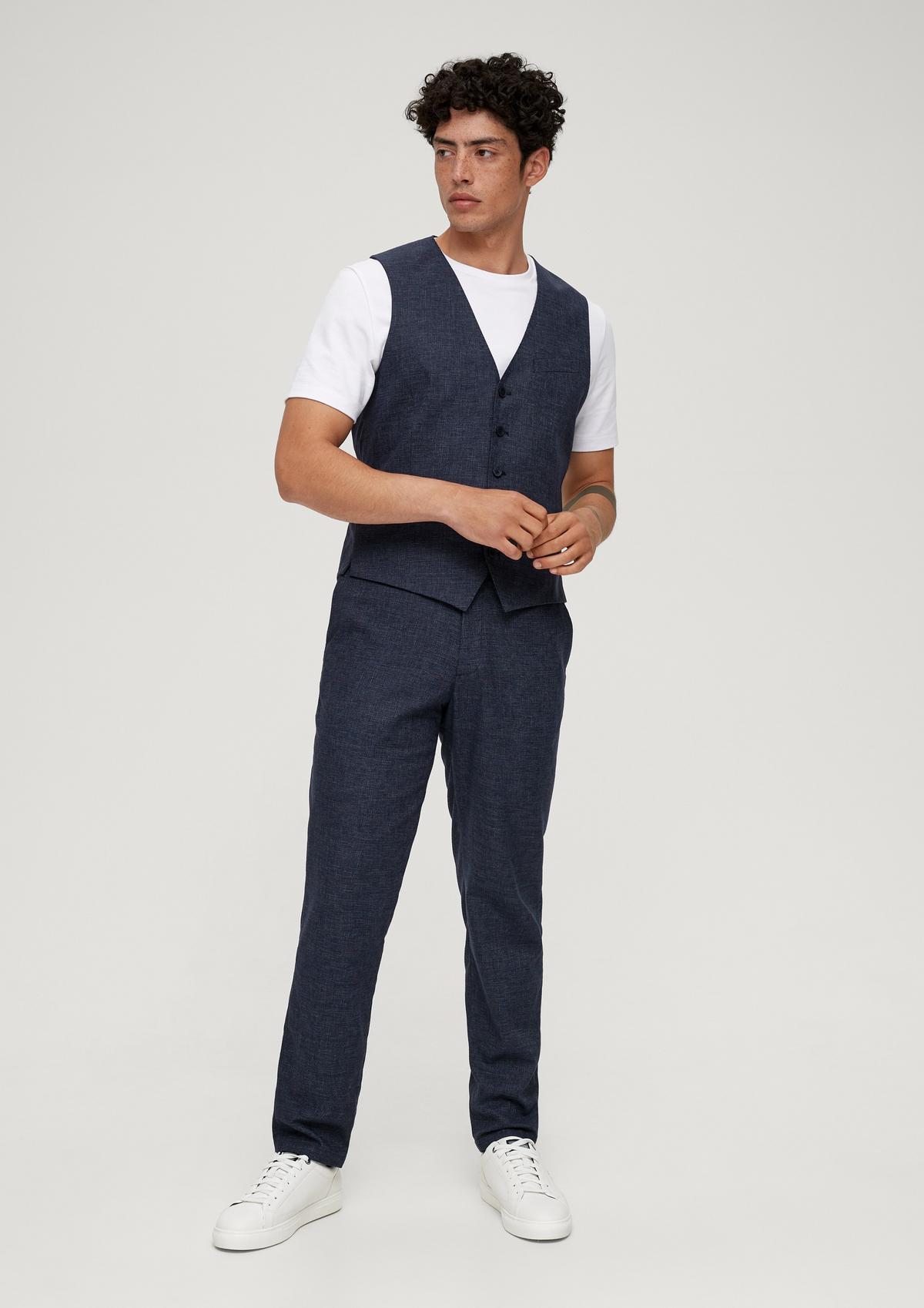 s.Oliver Slim fit: trousers with a fine check pattern