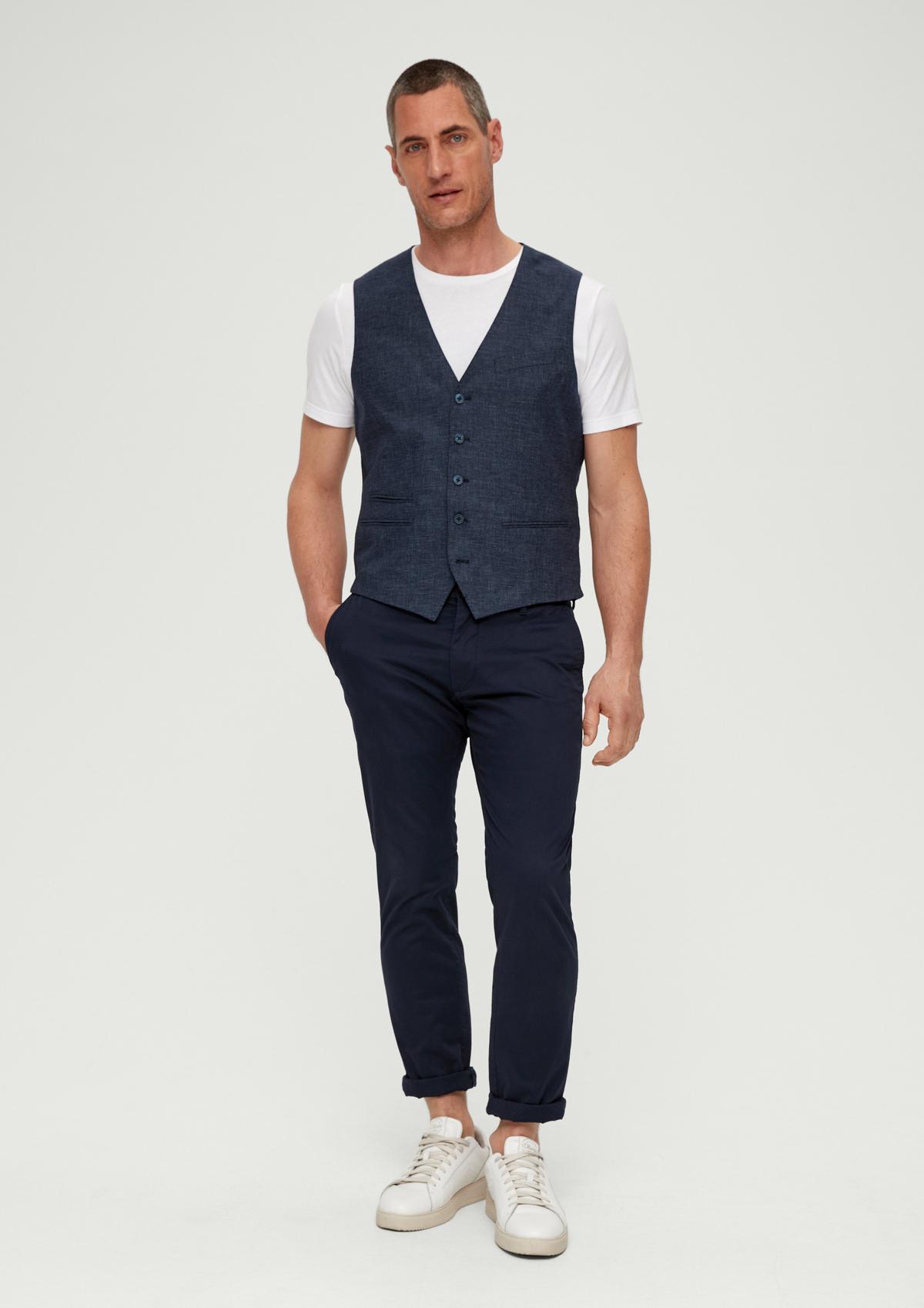 s.Oliver Waistcoat with fine check pattern