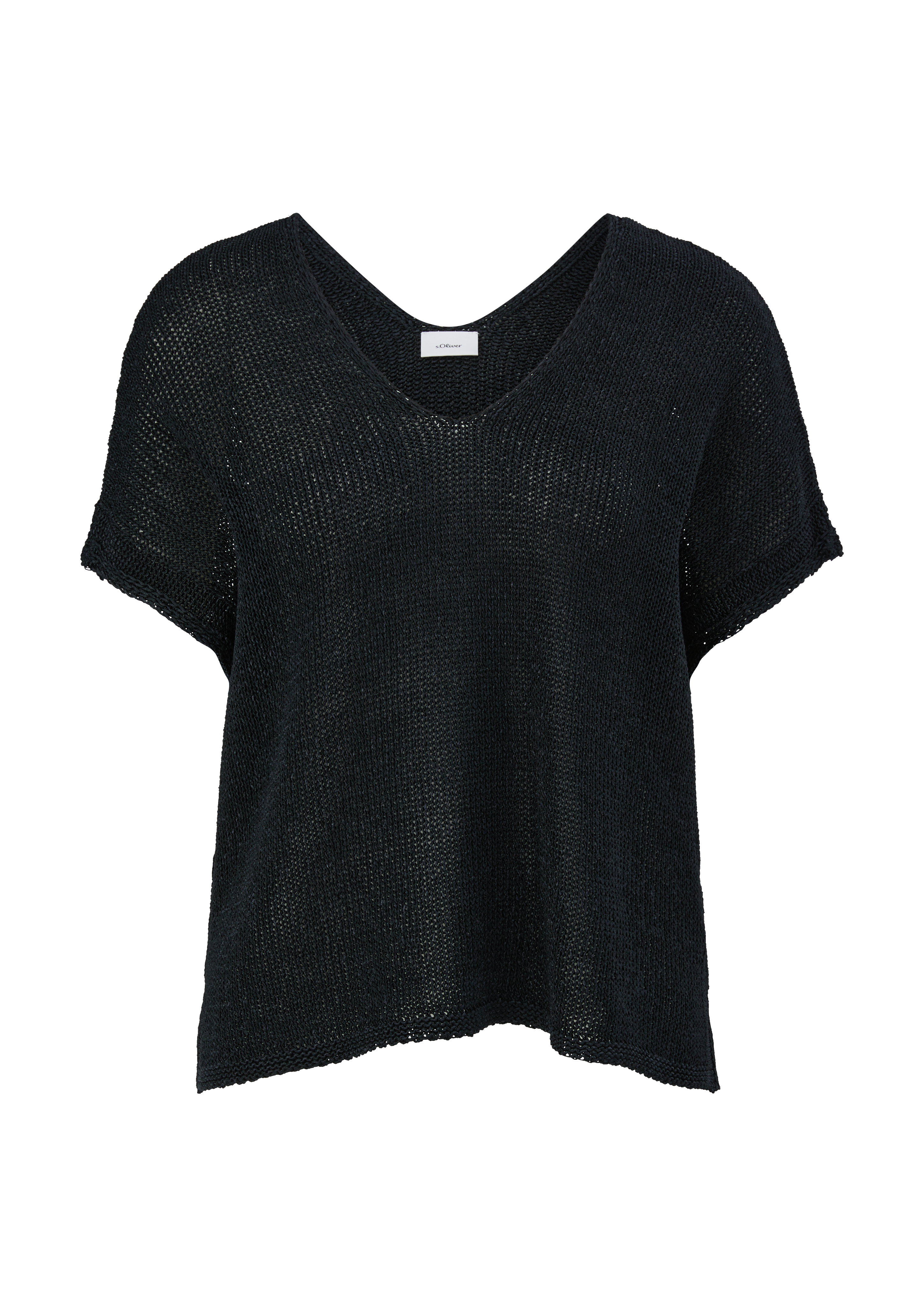 s.Oliver - Ärmelloser Strickpullover, Damen, schwarz