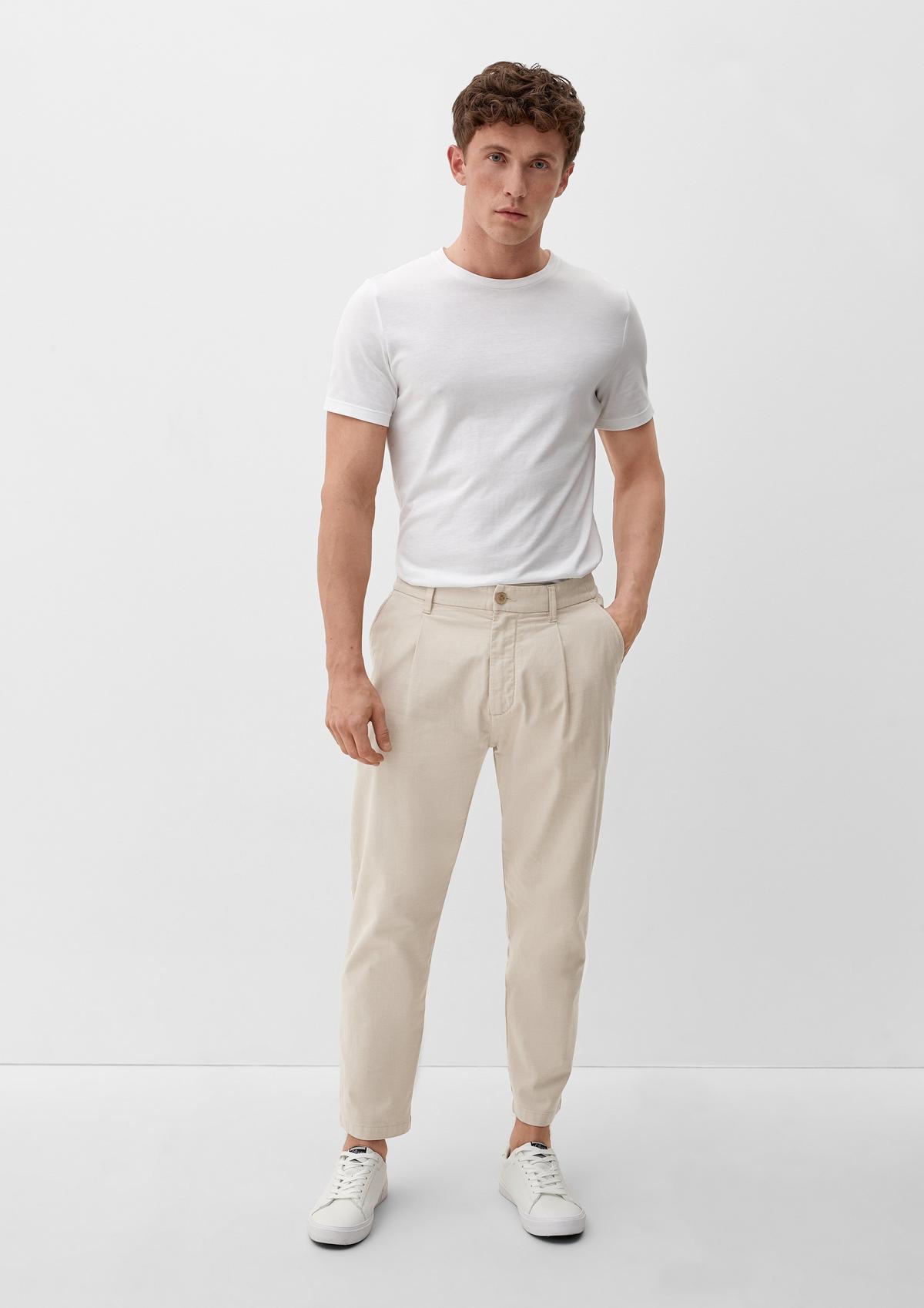 Relaxed fit: straight-leg trousers - sandstone | s.Oliver