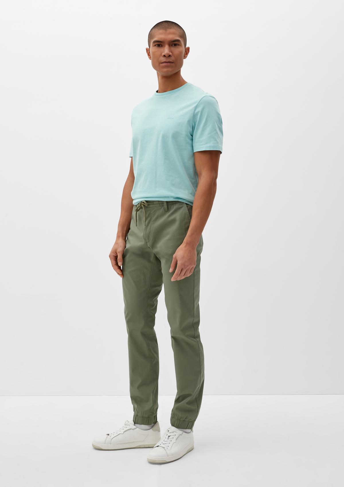 Regular fit: trousers with an elasticated waistband - olive