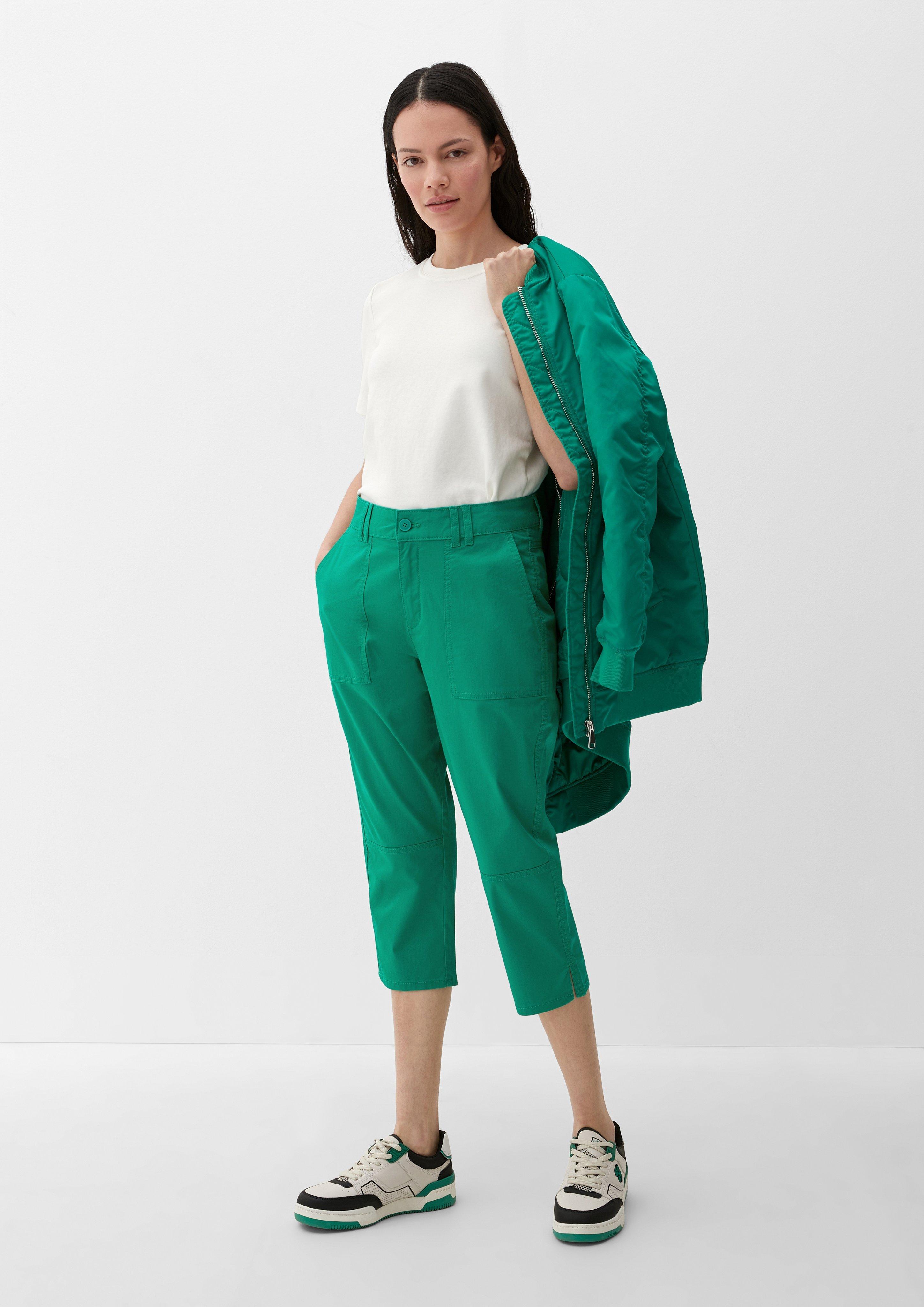 Teal hot sale cropped trousers