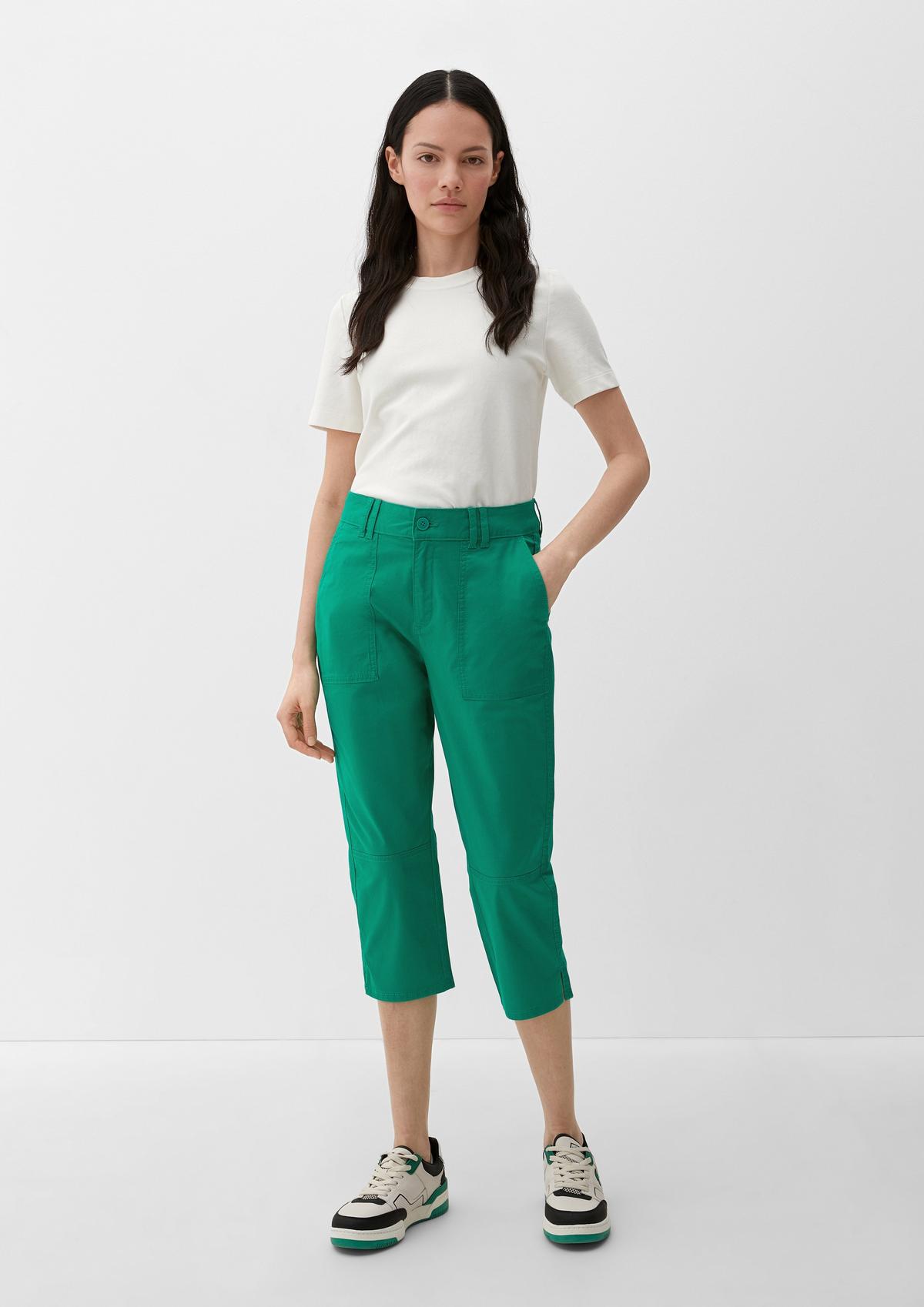 Relaxed fit: capri trousers with double belt loops - royal blue