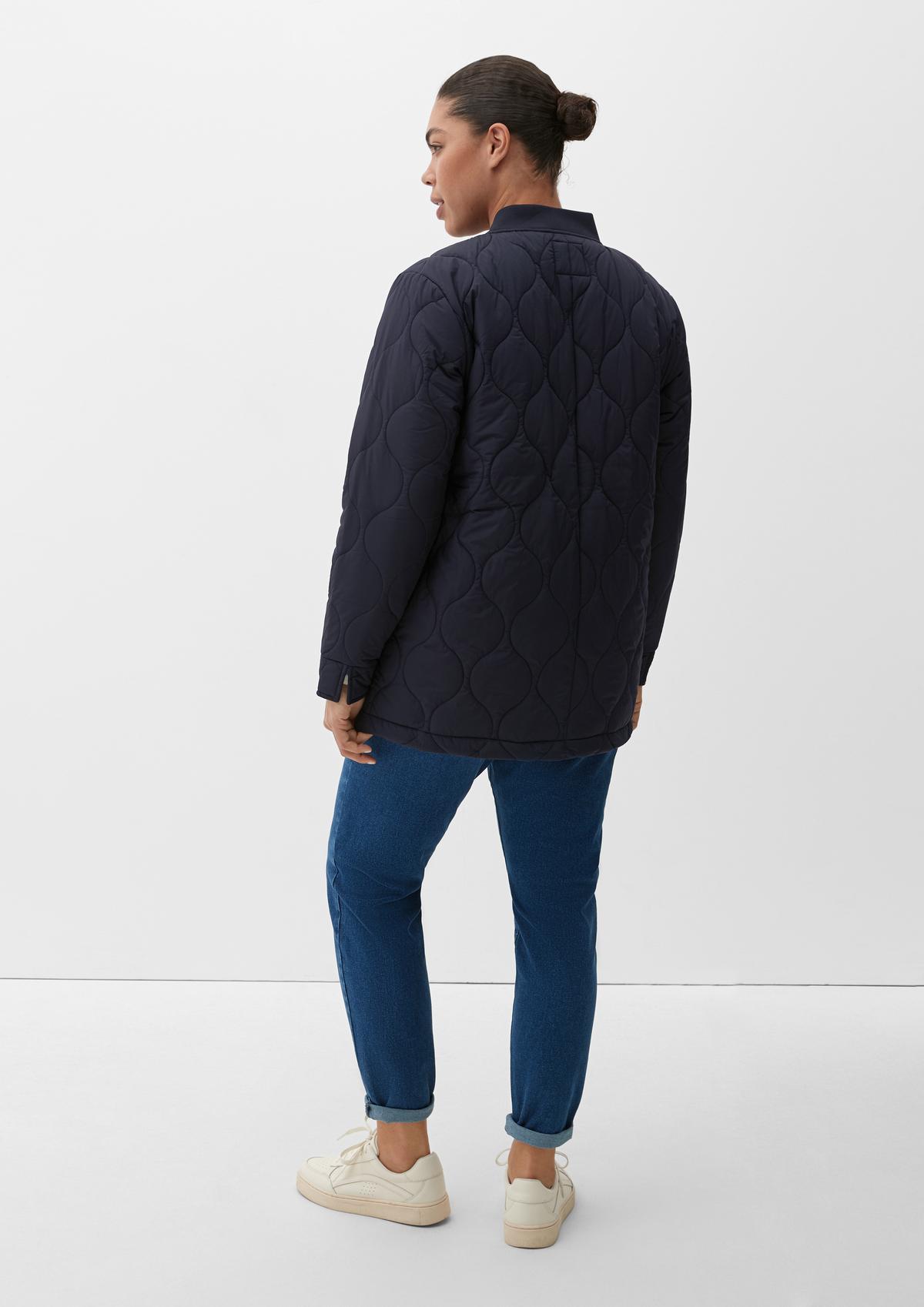 s.Oliver Quilted jacket with a ribbed stand-up collar