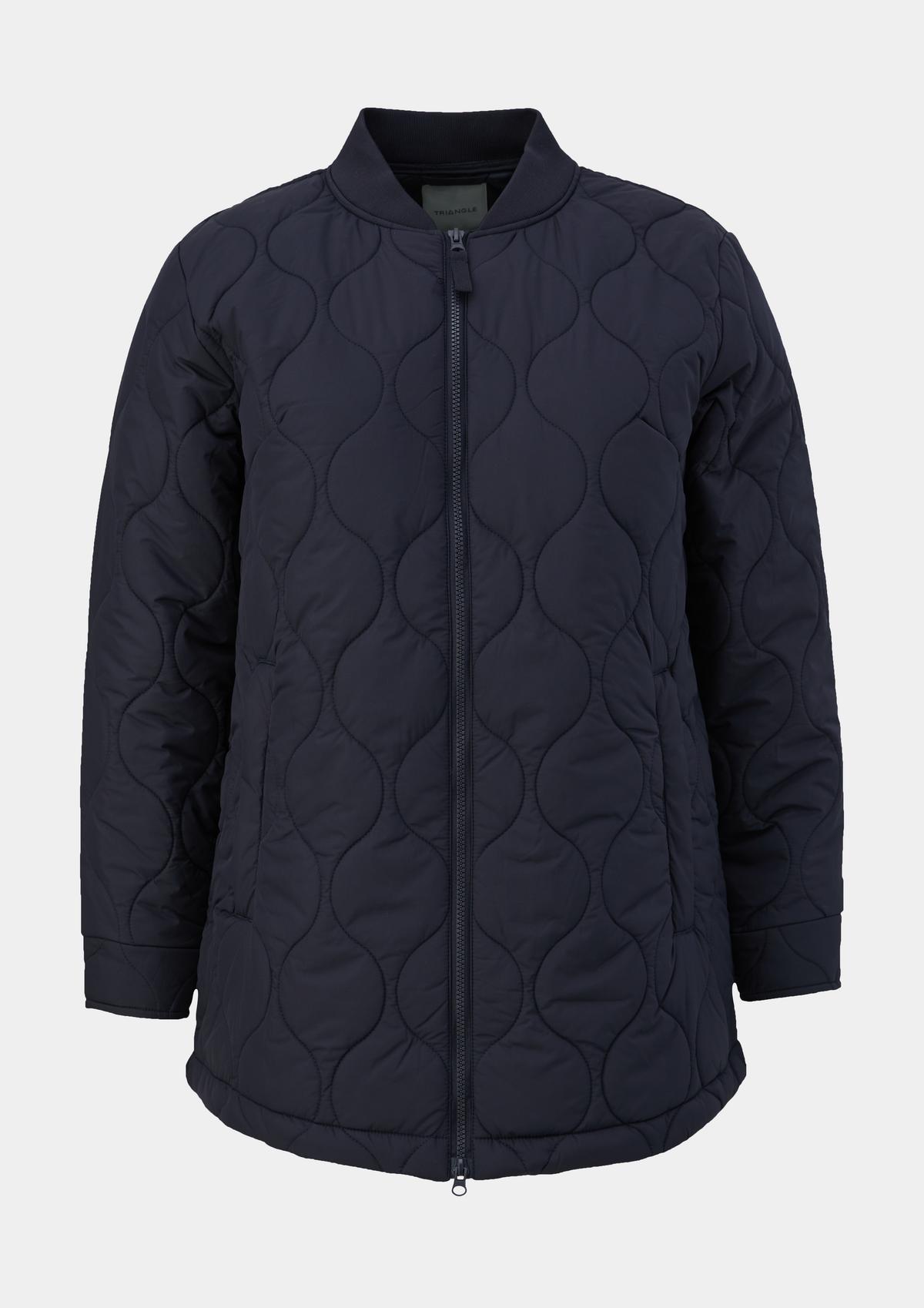 s.Oliver Quilted jacket with a ribbed stand-up collar