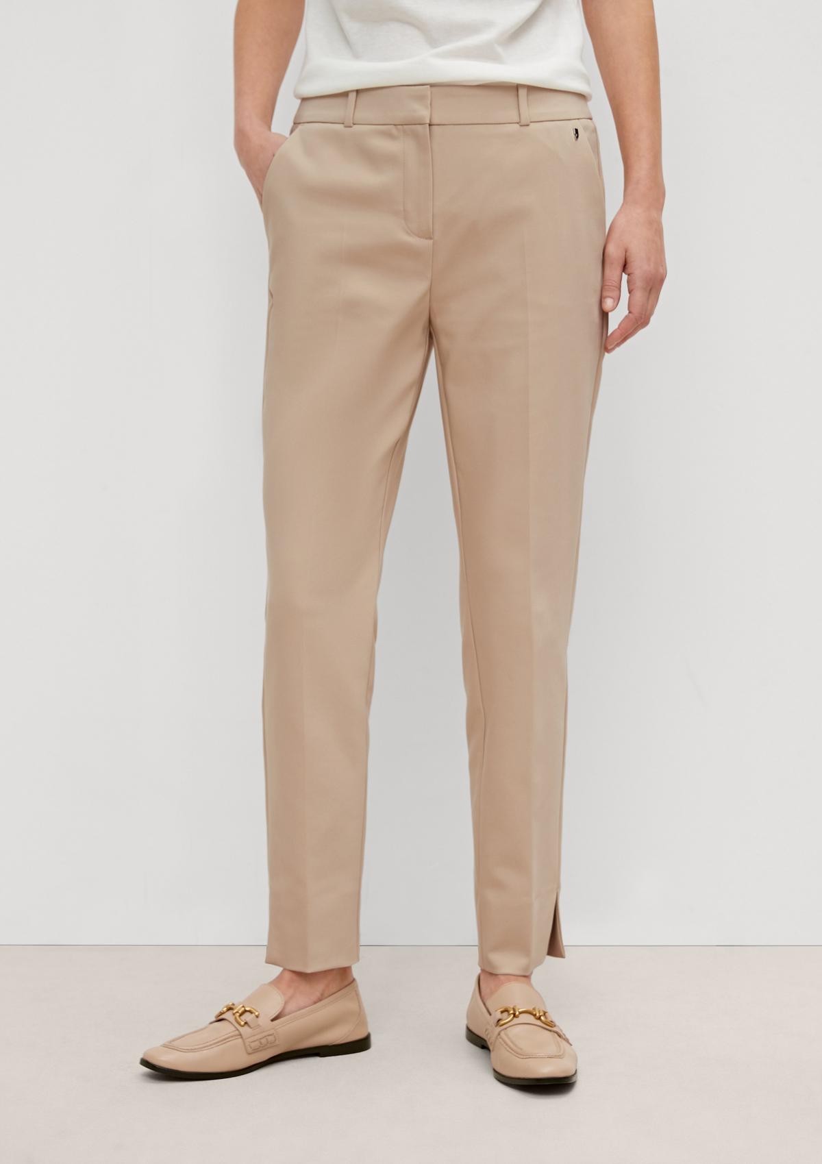 Regular fit: ankle-length trousers - sand