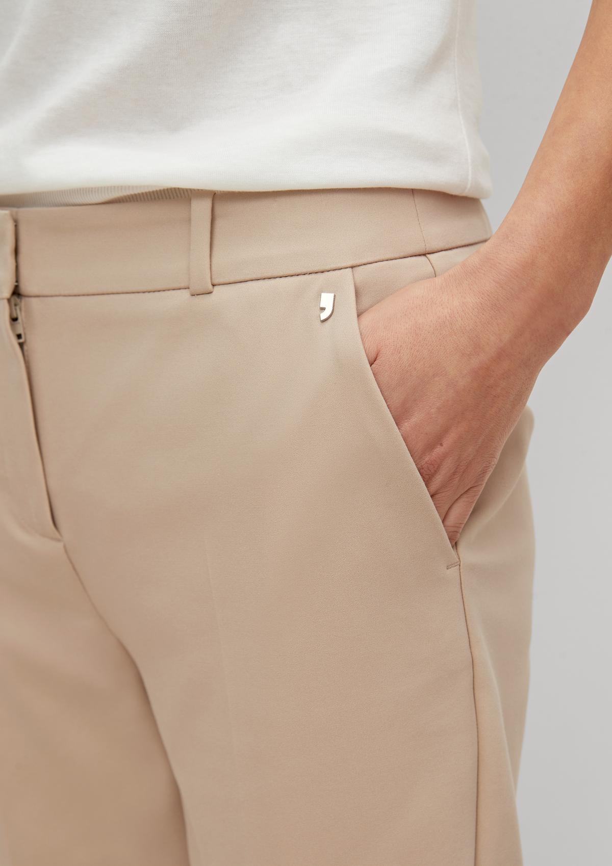 Regular fit: ankle-length trousers - sand